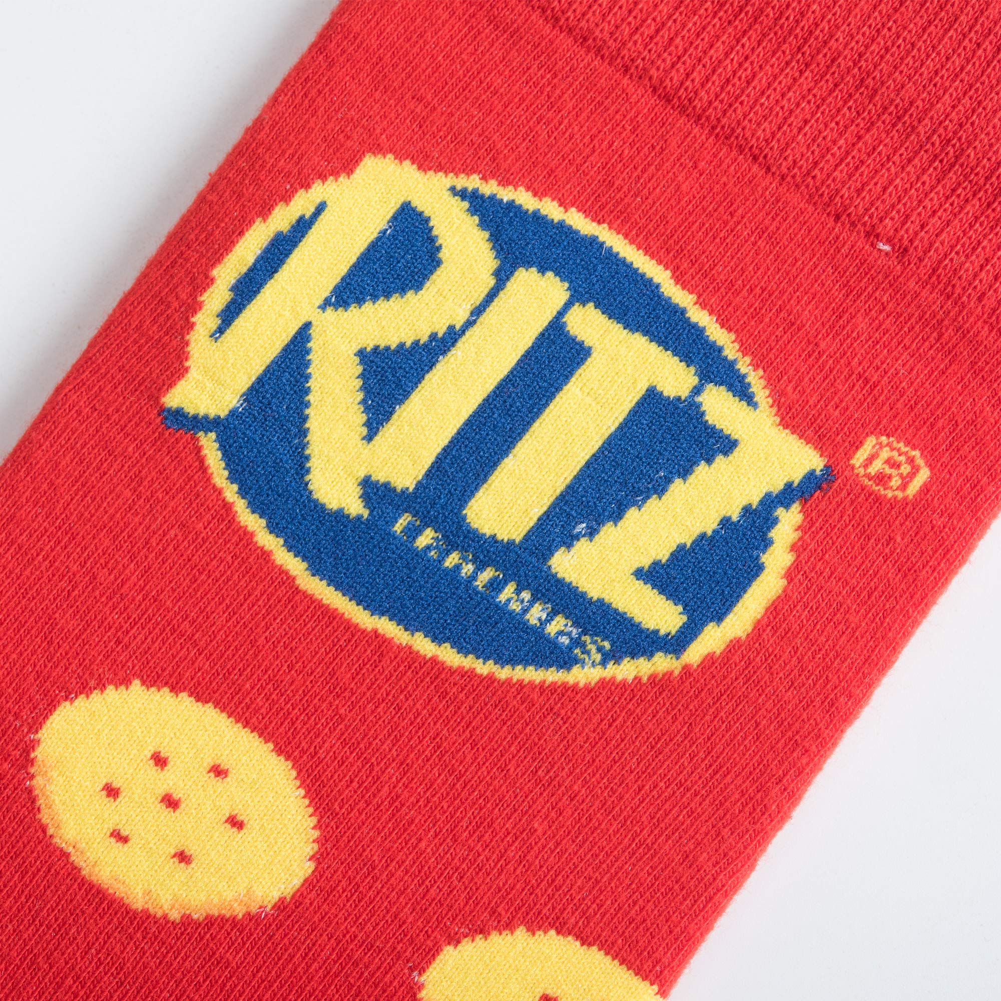 Cool Socks - Ritz Crackers Crew Sock - Fun Mondelez Snack Food Novelty Sock - Size Large for Men & Women- Cool Food Apparel Merch - Comfy Cotton Blend - Gift for All Ages Holidays & Birthdays - Image 4