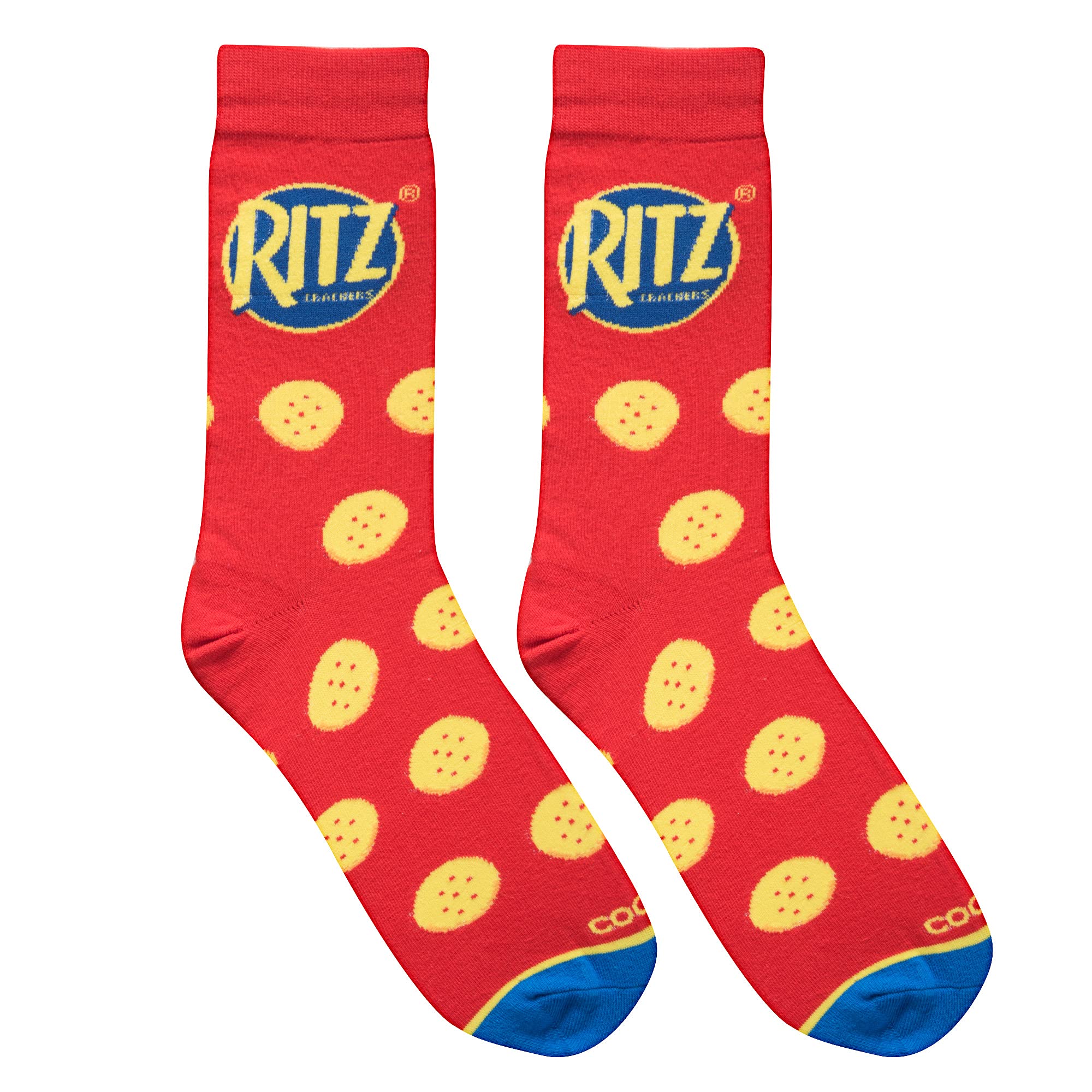 Cool Socks - Ritz Crackers Crew Sock - Fun Mondelez Snack Food Novelty Sock - Size Large for Men & Women- Cool Food Apparel Merch - Comfy Cotton Blend - Gift for All Ages Holidays & Birthdays - Image 6