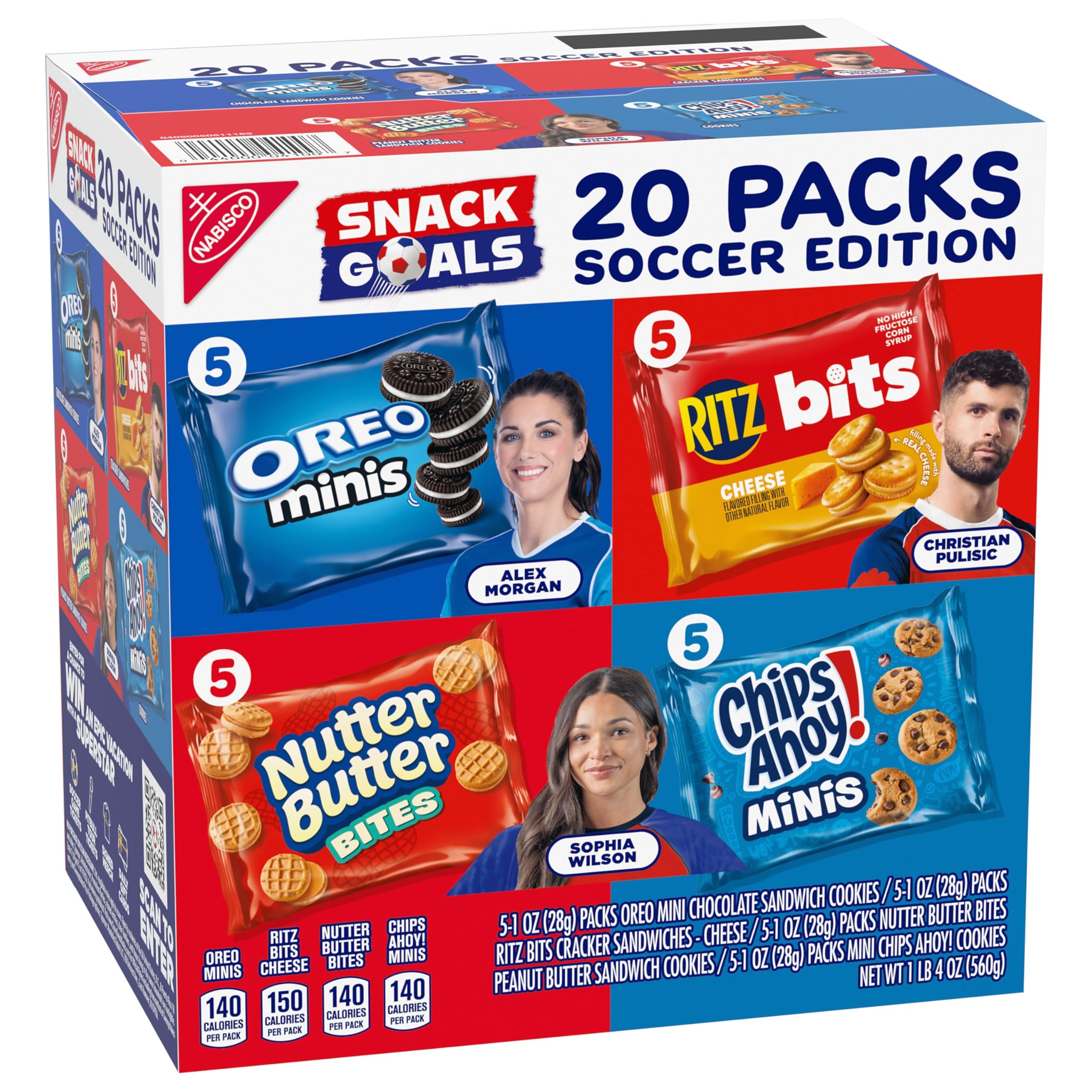 Nabisco Classic Mix Variety Pack, OREO Mini, CHIPS AHOY! Mini, Nutter Butter Bites, RITZ Bits Cheese, 20 Snack Packs - Image 11