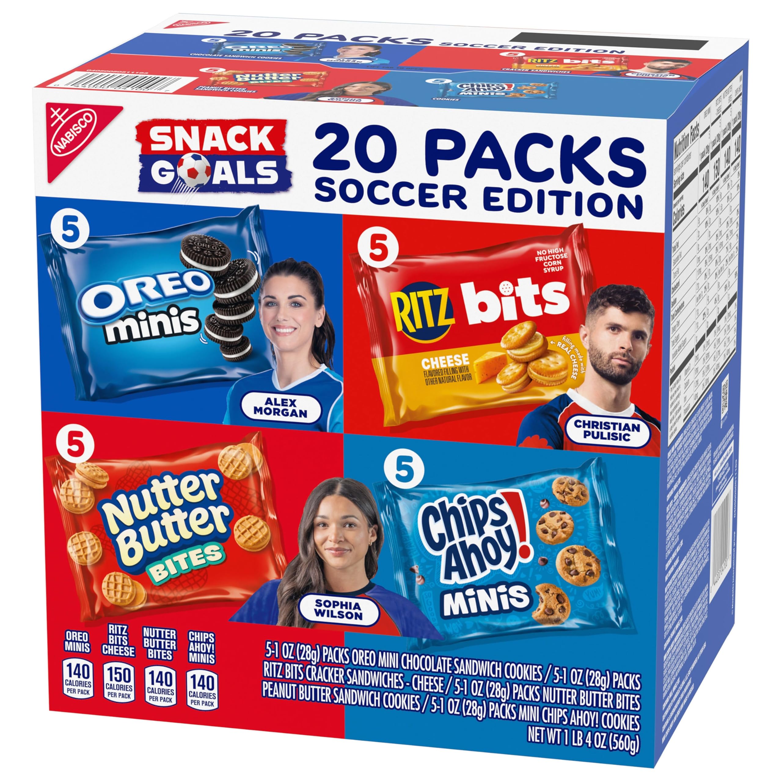 Nabisco Classic Mix Variety Pack, OREO Mini, CHIPS AHOY! Mini, Nutter Butter Bites, RITZ Bits Cheese, 20 Snack Packs - Image 12
