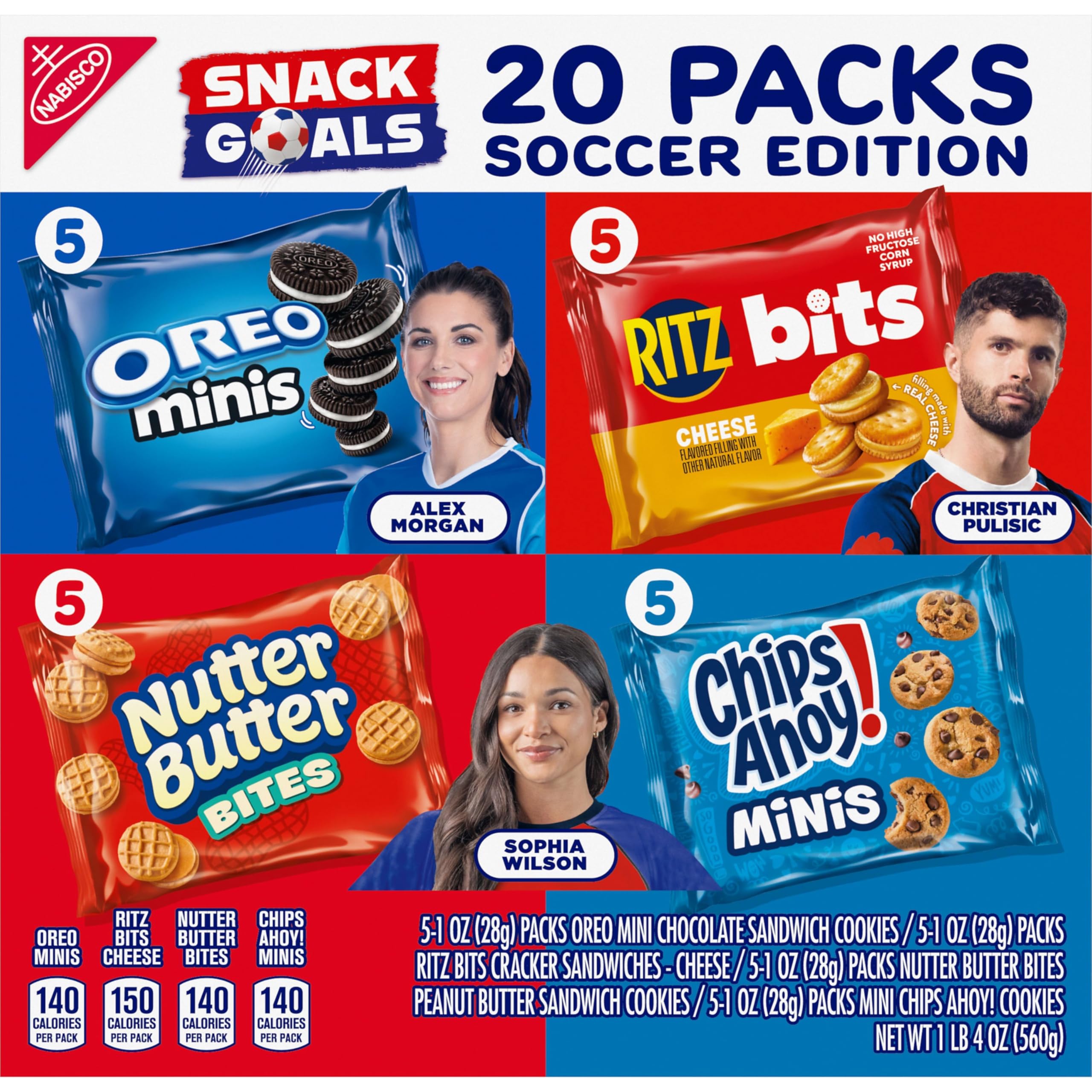 Nabisco Classic Mix Variety Pack, OREO Mini, CHIPS AHOY! Mini, Nutter Butter Bites, RITZ Bits Cheese, 20 Snack Packs - Image 13