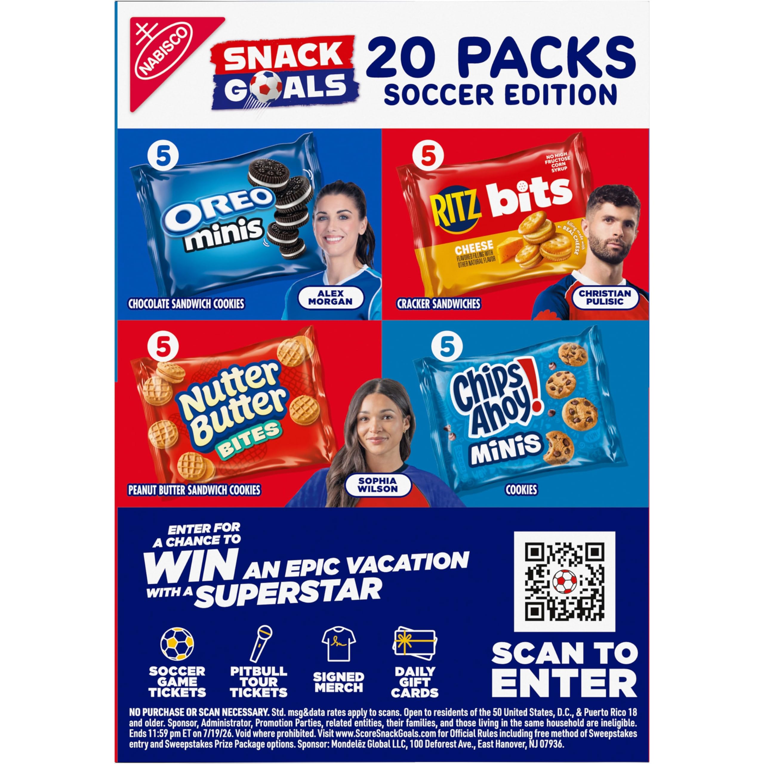 Nabisco Classic Mix Variety Pack, OREO Mini, CHIPS AHOY! Mini, Nutter Butter Bites, RITZ Bits Cheese, 20 Snack Packs - Image 14