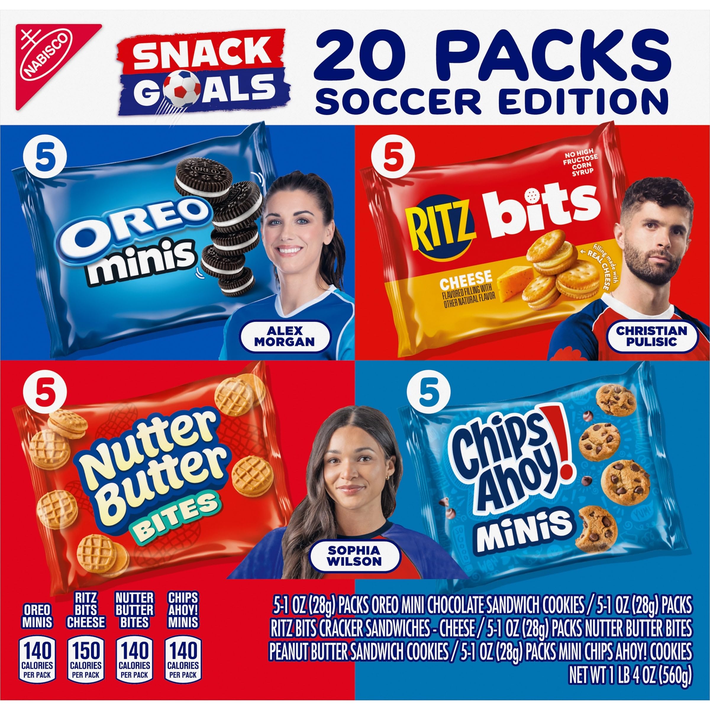 Nabisco Classic Mix Variety Pack, OREO Mini, CHIPS AHOY! Mini, Nutter Butter Bites, RITZ Bits Cheese, 20 Snack Packs - Image 14