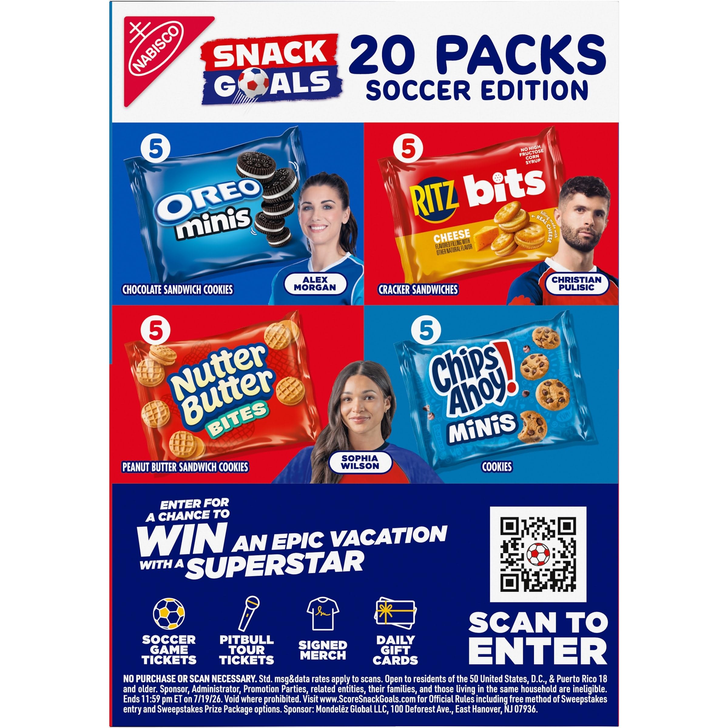 Nabisco Classic Mix Variety Pack, OREO Mini, CHIPS AHOY! Mini, Nutter Butter Bites, RITZ Bits Cheese, 20 Snack Packs - Image 15