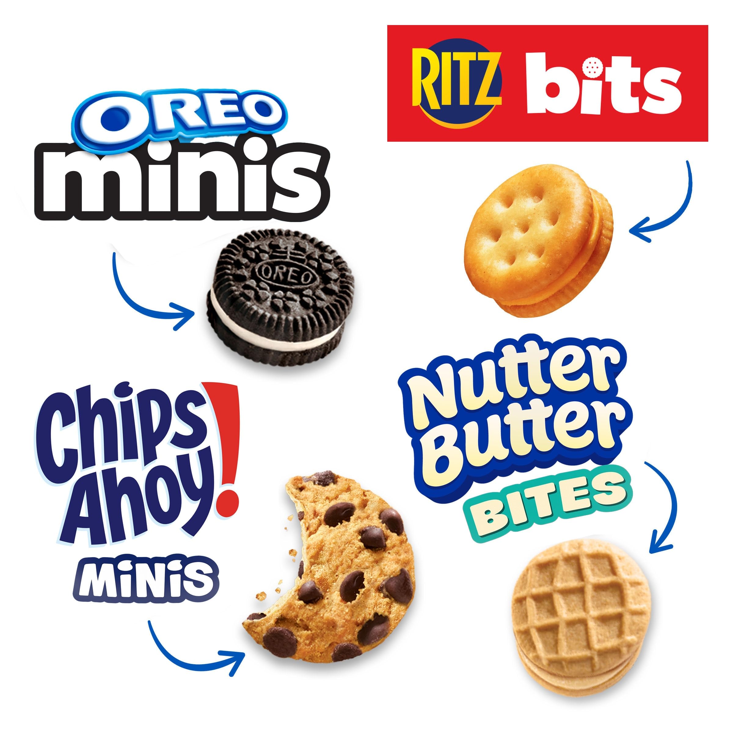 Nabisco Classic Mix Variety Pack, OREO Mini, CHIPS AHOY! Mini, Nutter Butter Bites, RITZ Bits Cheese, 20 Snack Packs - Image 6