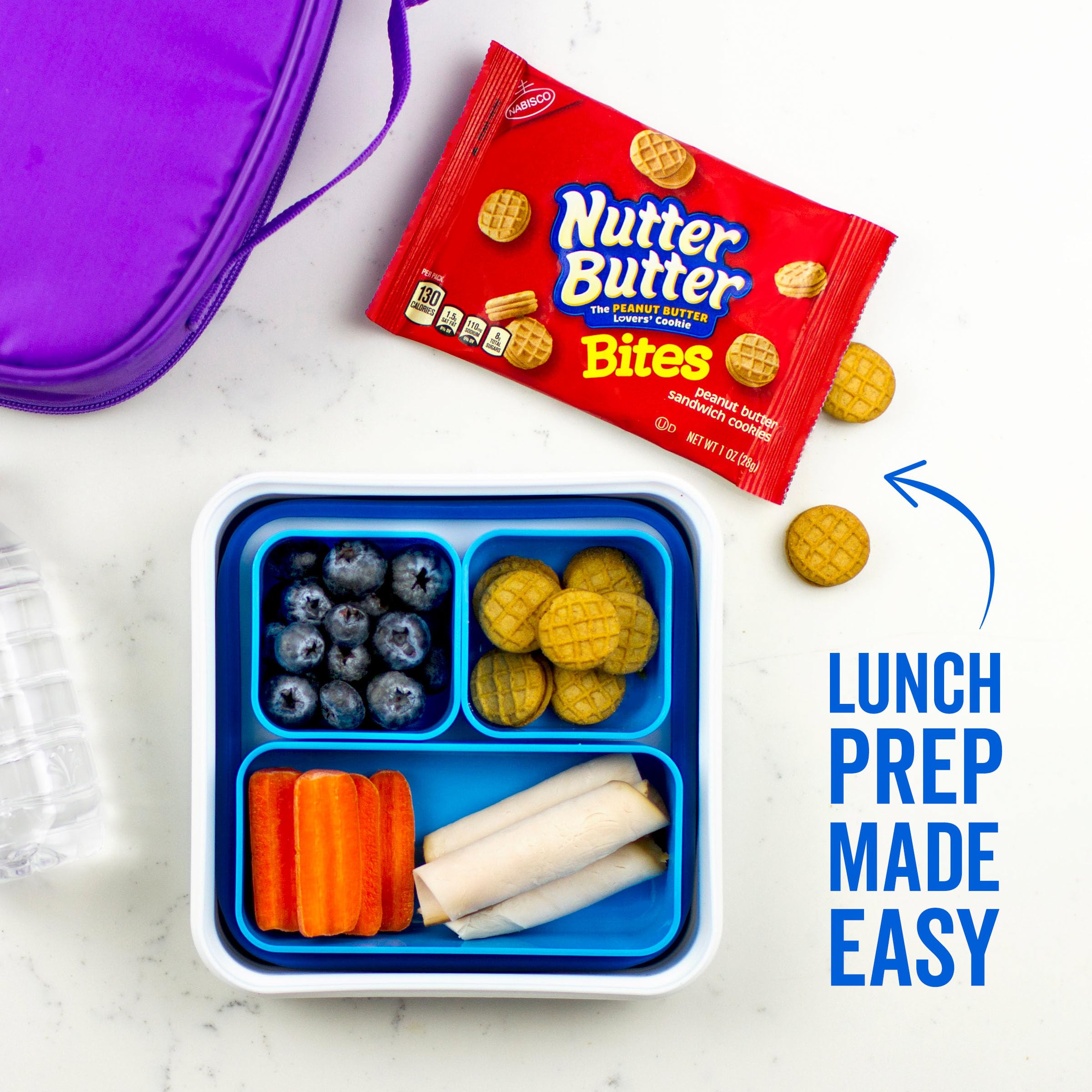 OREO Mini Cookies, Mini CHIPS AHOY! Cookies, RITZ Bits Cheese Crackers, Nutter Butter Bites & Wheat Thins Crackers, Nabisco Cookie & Cracker Variety Pack, 50 Snack Packs - Image 10