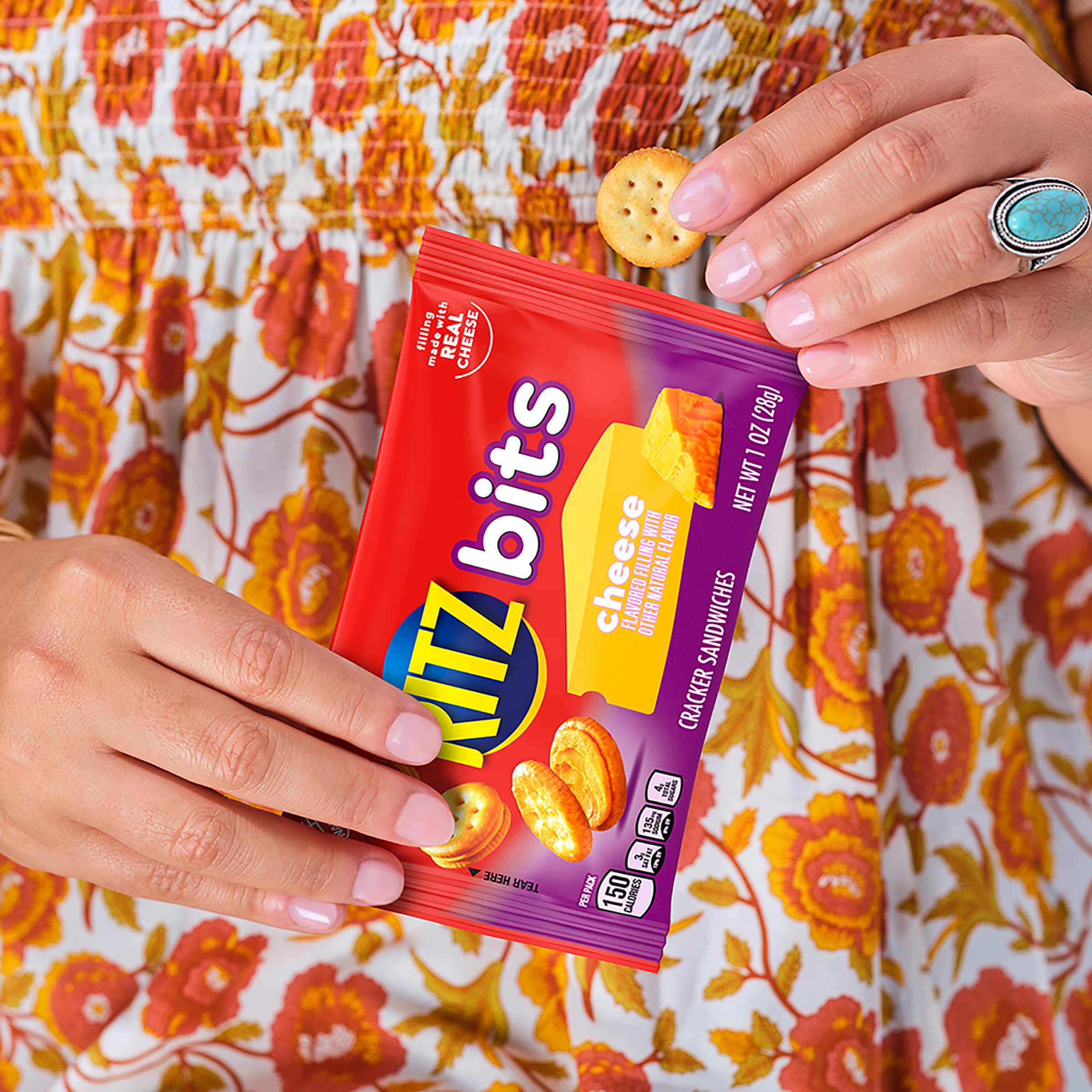 OREO Mini Cookies, Mini CHIPS AHOY! Cookies, RITZ Bits Cheese Crackers, Nutter Butter Bites & Wheat Thins Crackers, Nabisco Cookie & Cracker Variety Pack, 50 Snack Packs - Image 4
