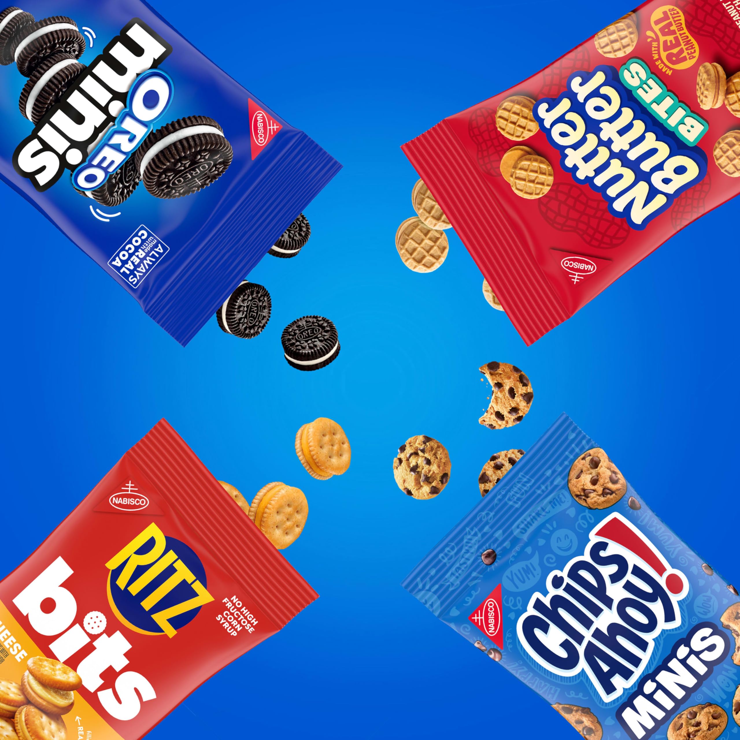 OREO Minis Cookies, CHIPS AHOY! Minis Cookies, Nutter Butter Bites & RITZ Bits Cheese Crackers Variety Pack, 15 Snack Packs - Image 4