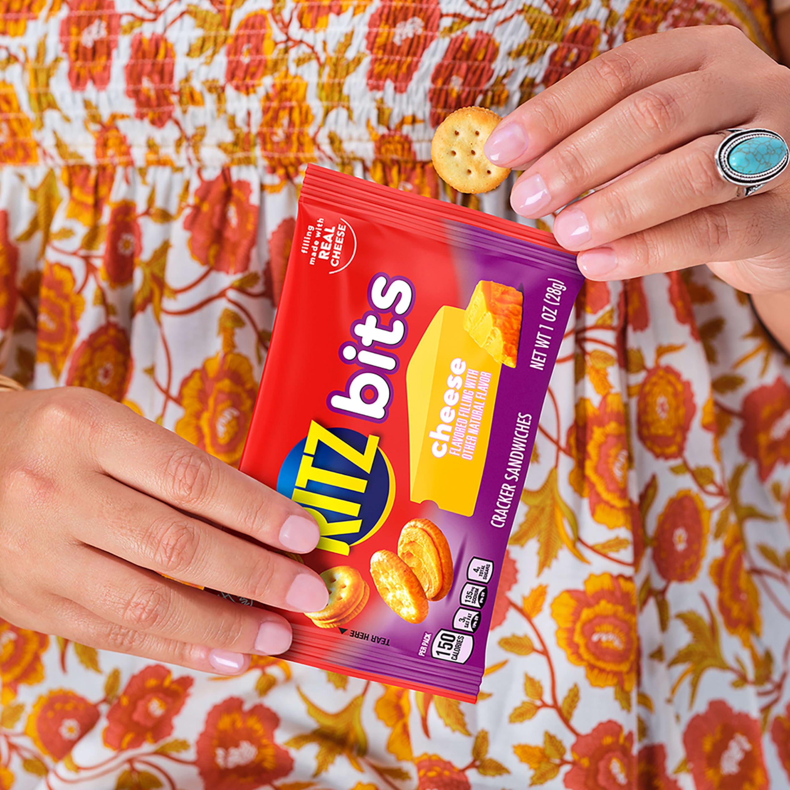 RITZ Bits Cheese Sandwich Crackers, Bulk Lunch Snacks, 40 Snack Packs (4 Boxes) - Image 11