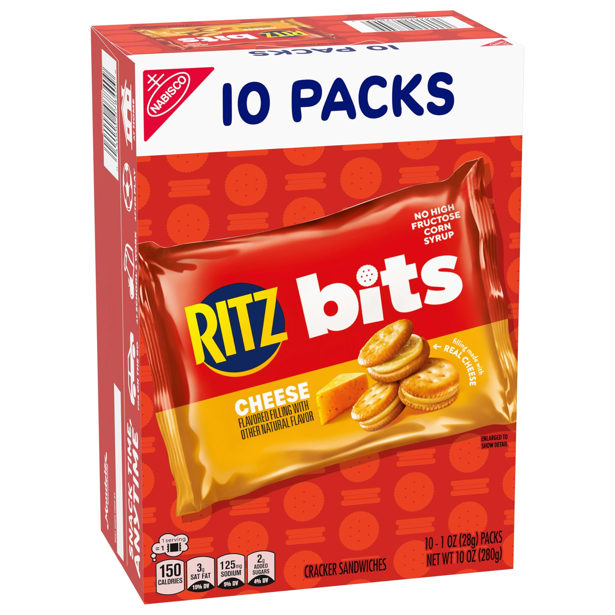 RITZ Bits Cheese Sandwich Crackers, Bulk Lunch Snacks, 40 Snack Packs (4 Boxes) - Image 17