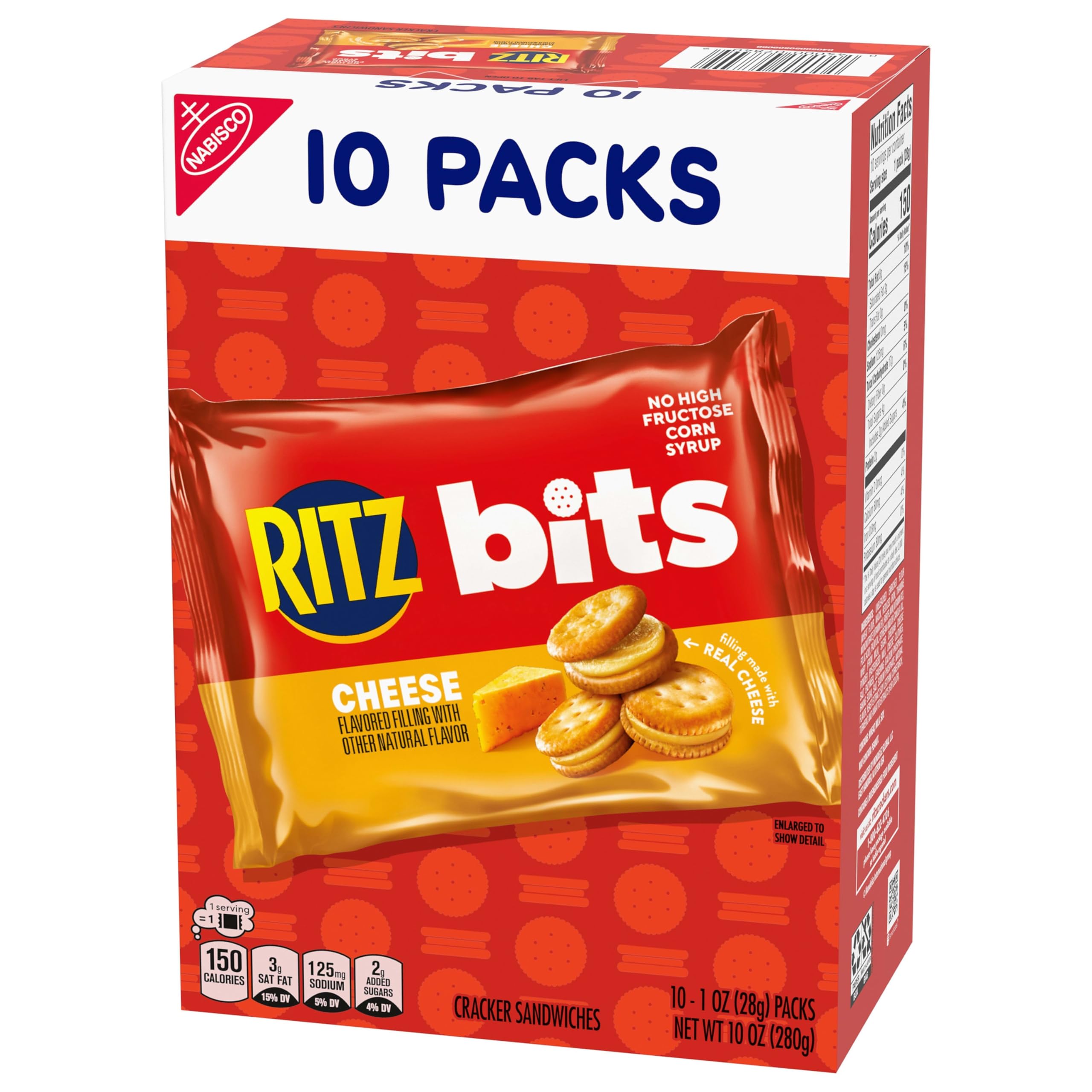 RITZ Bits Cheese Sandwich Crackers, Bulk Lunch Snacks, 40 Snack Packs (4 Boxes) - Image 18