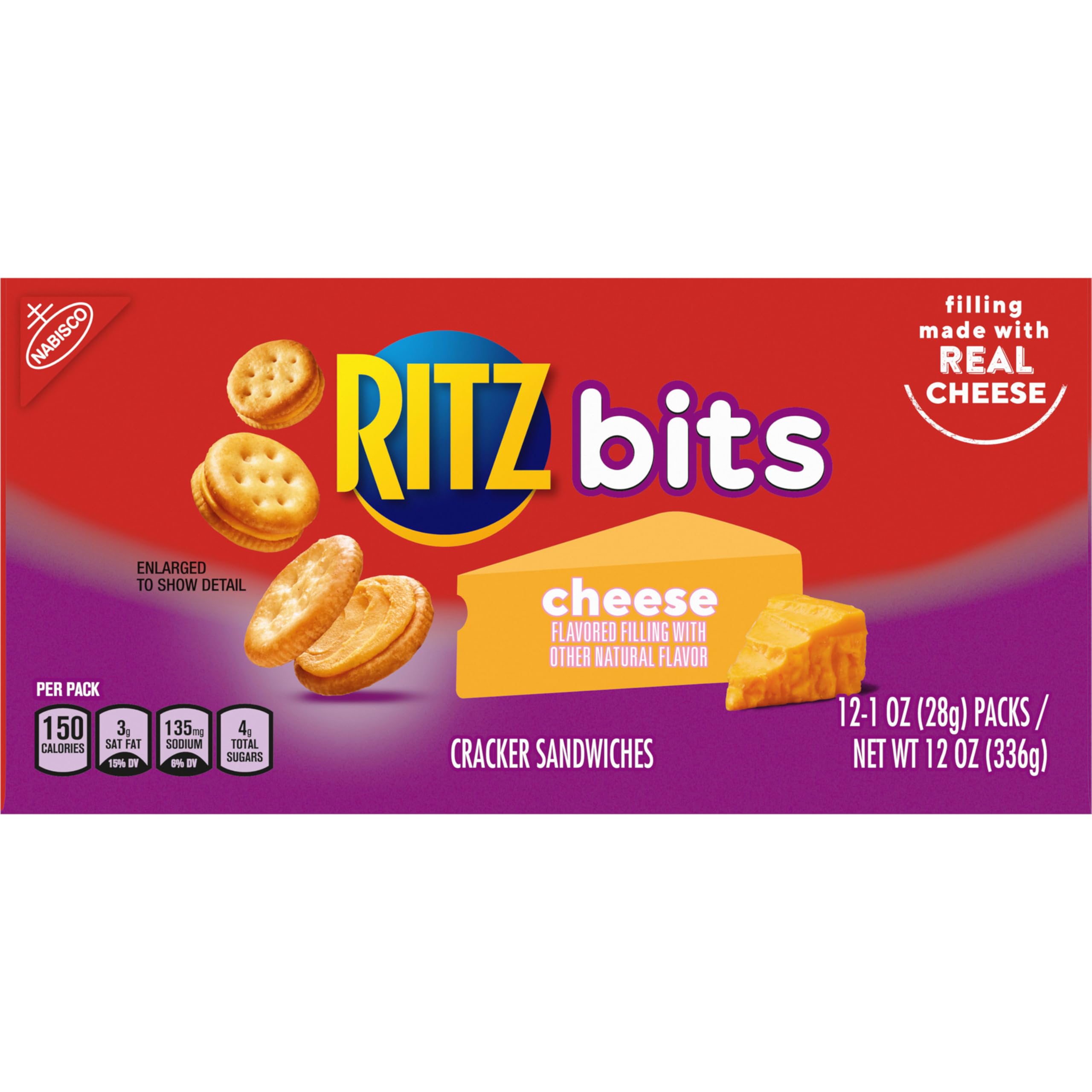 RITZ Bits Cheese Sandwich Crackers, Bulk Lunch Snacks, 48 Snack Packs (4 Boxes) - Image 17