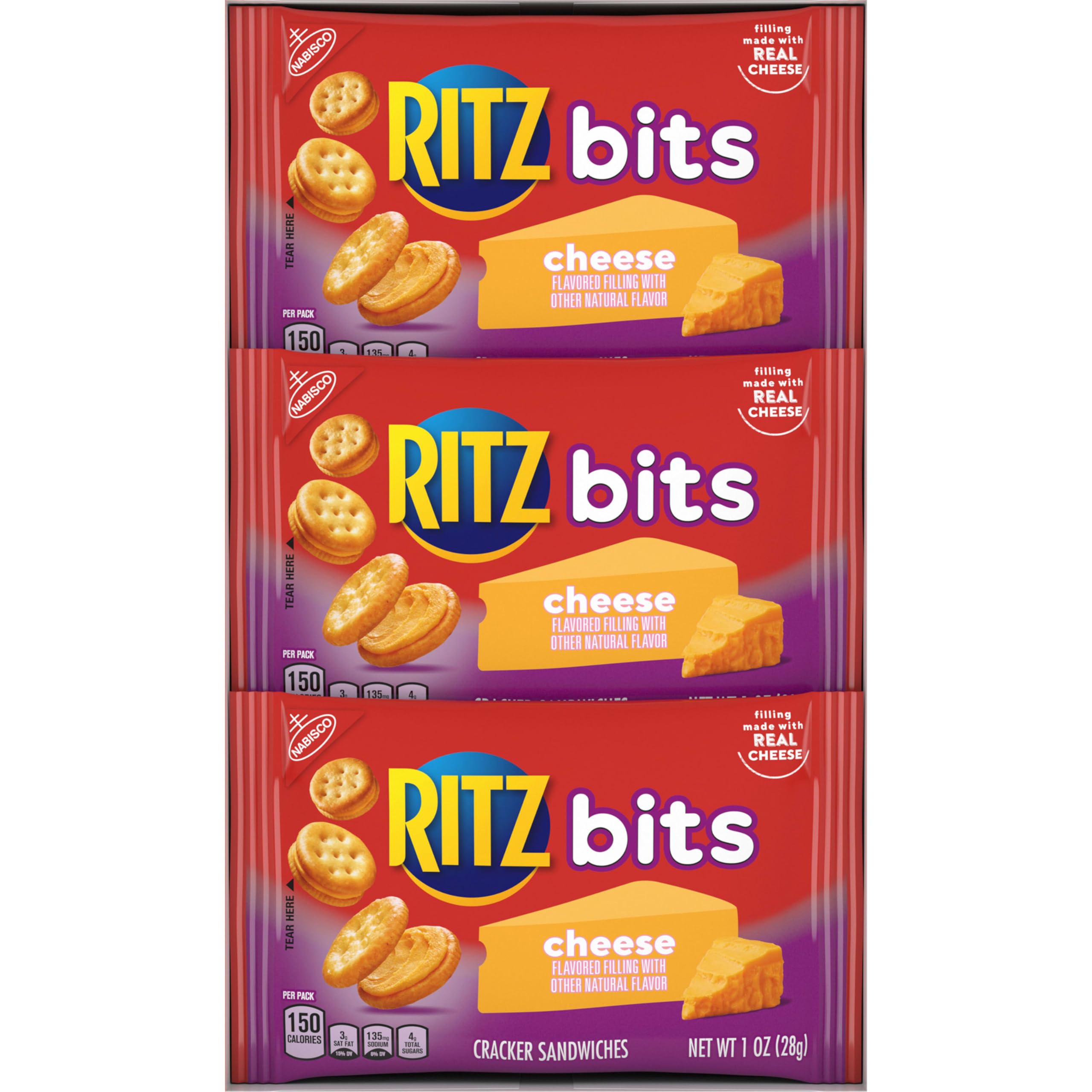 RITZ Bits Cheese Sandwich Crackers, Bulk Lunch Snacks, 48 Snack Packs (4 Boxes) - Image 20