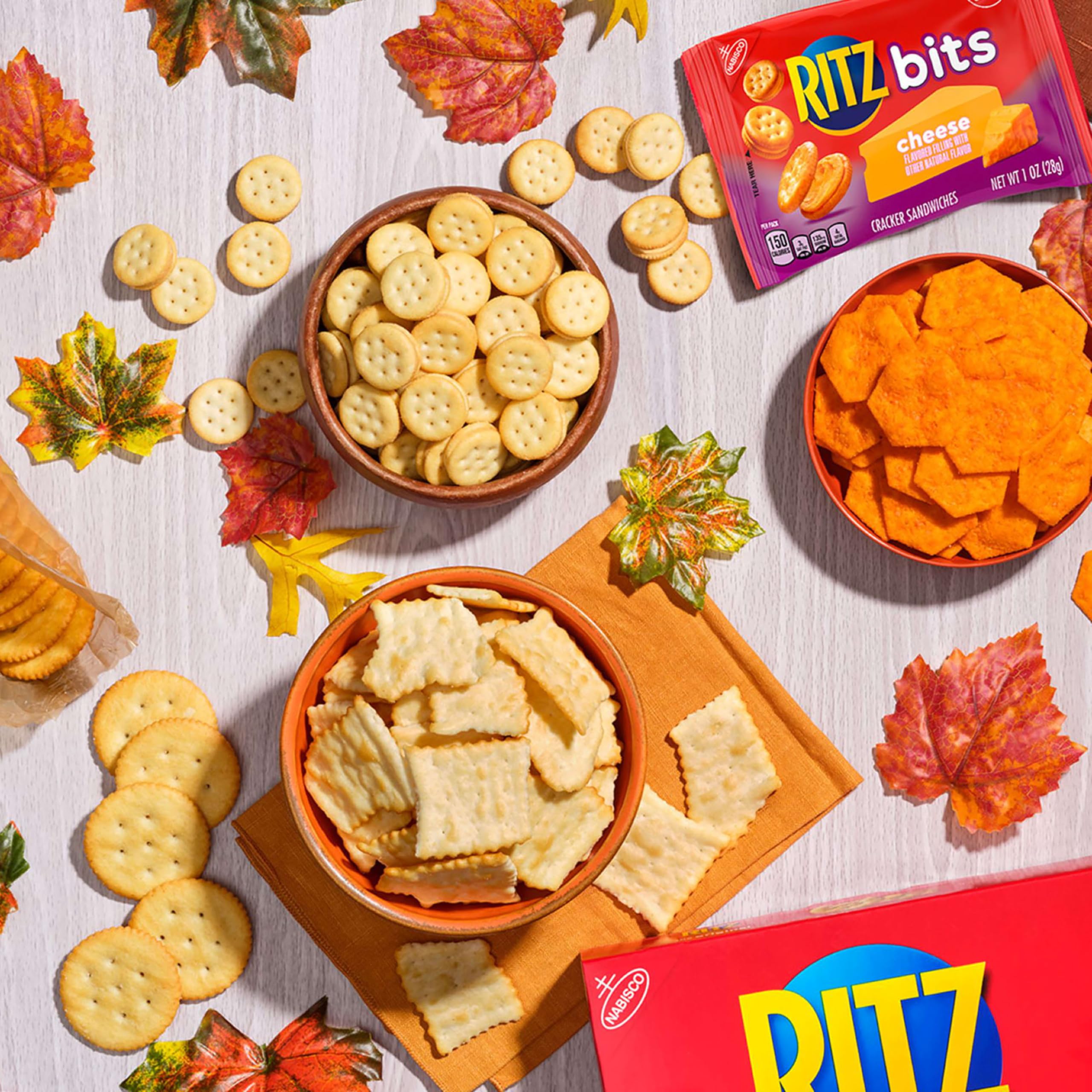 RITZ Bits Cheese Sandwich Crackers, Bulk Lunch Snacks, 48 Snack Packs (4 Boxes) - Image 9