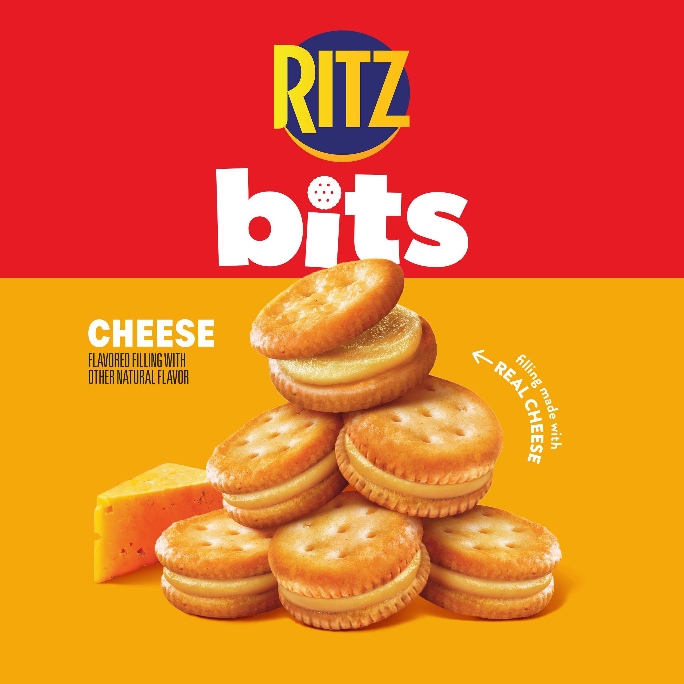 RITZ Bits Cheese Sandwich Crackers, Lunch Snacks, 10 Snack Packs - Image 6