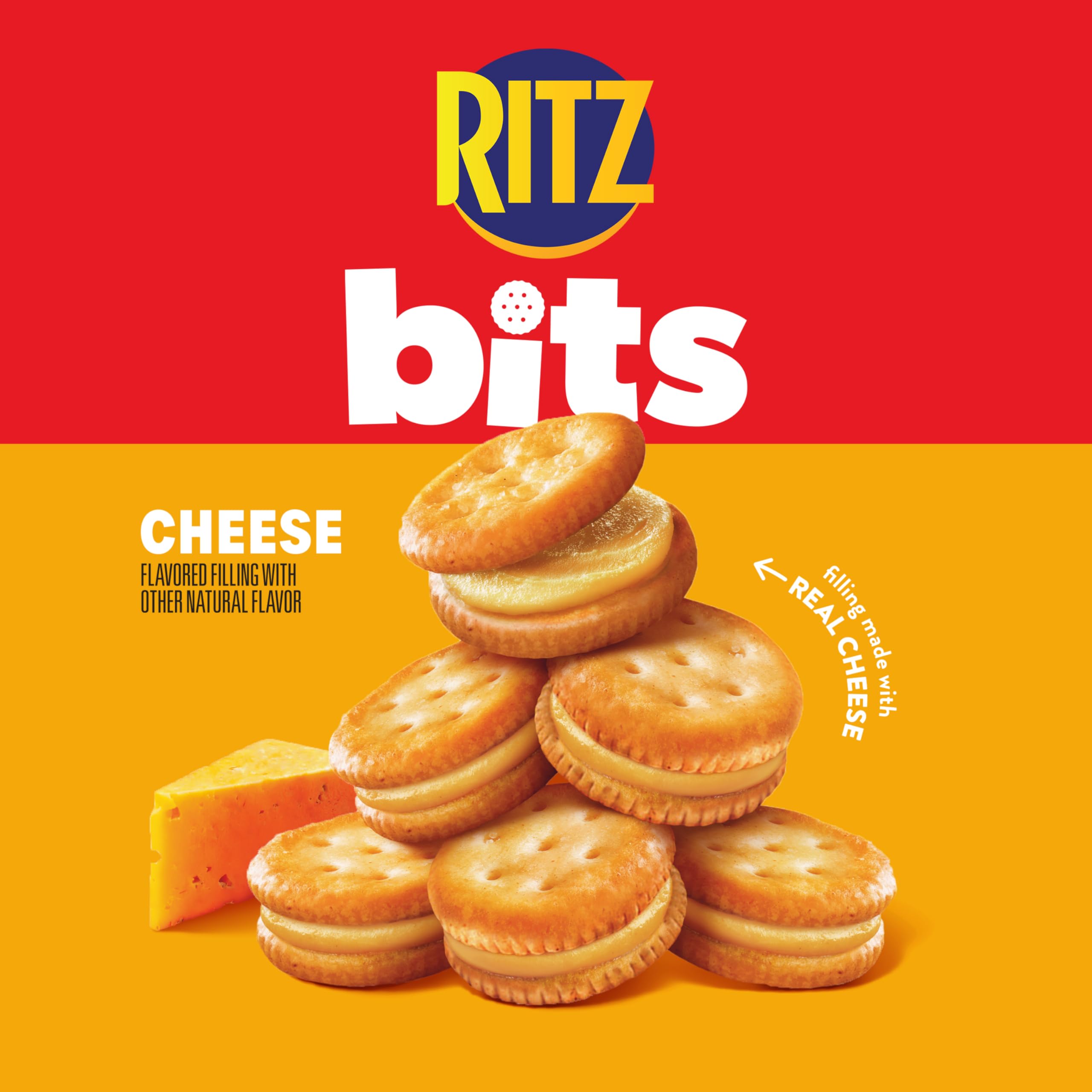 RITZ Bits Cheese Sandwich Crackers, Snacks for Kids and Adults, Bulk Lunch Snacks, 60 - 1.5 oz Packs - Image 5