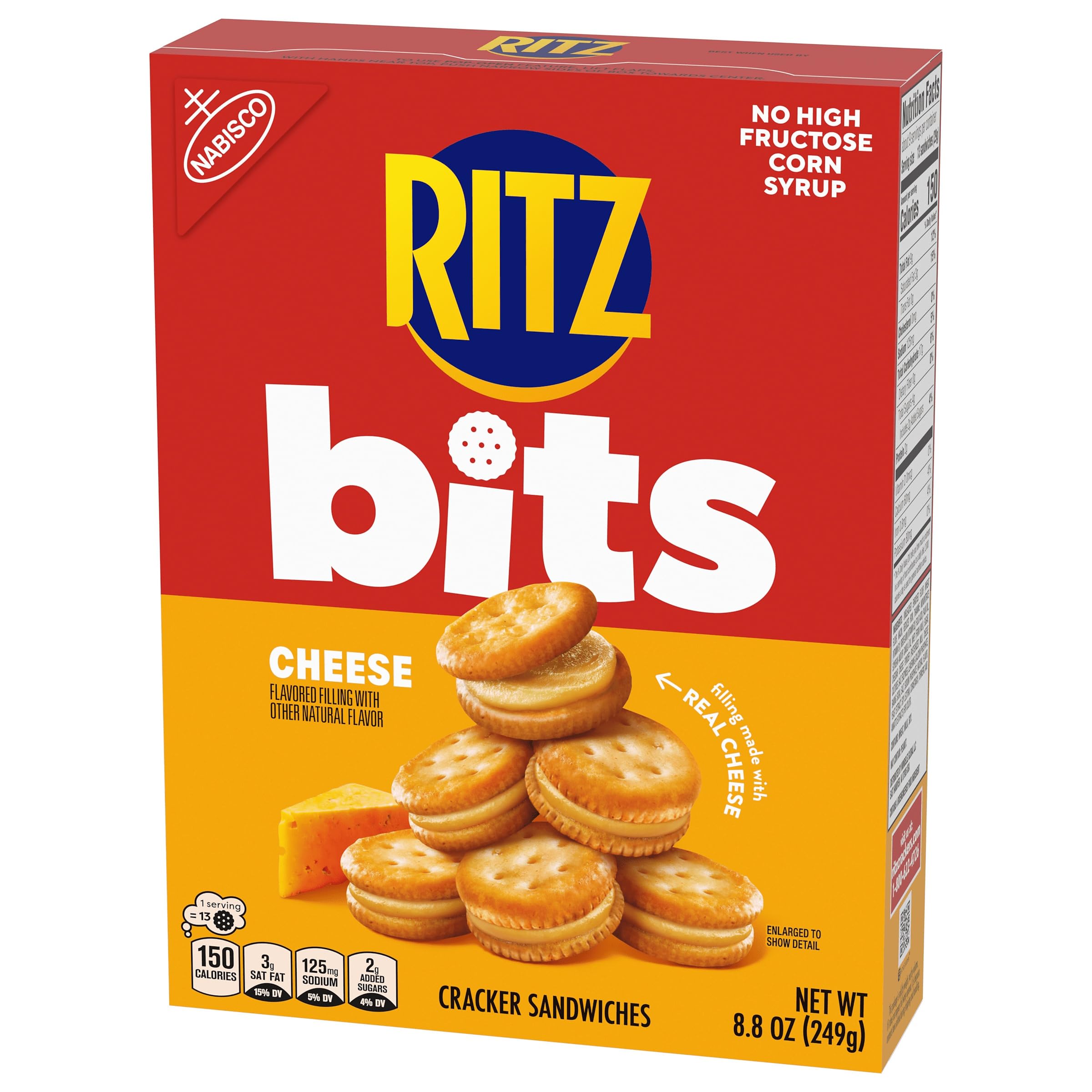 RITZ Bits Cheese Sandwich Crackers, Snacks for Kids and Adults, Lunch Snacks, 8.8 oz - Image 16