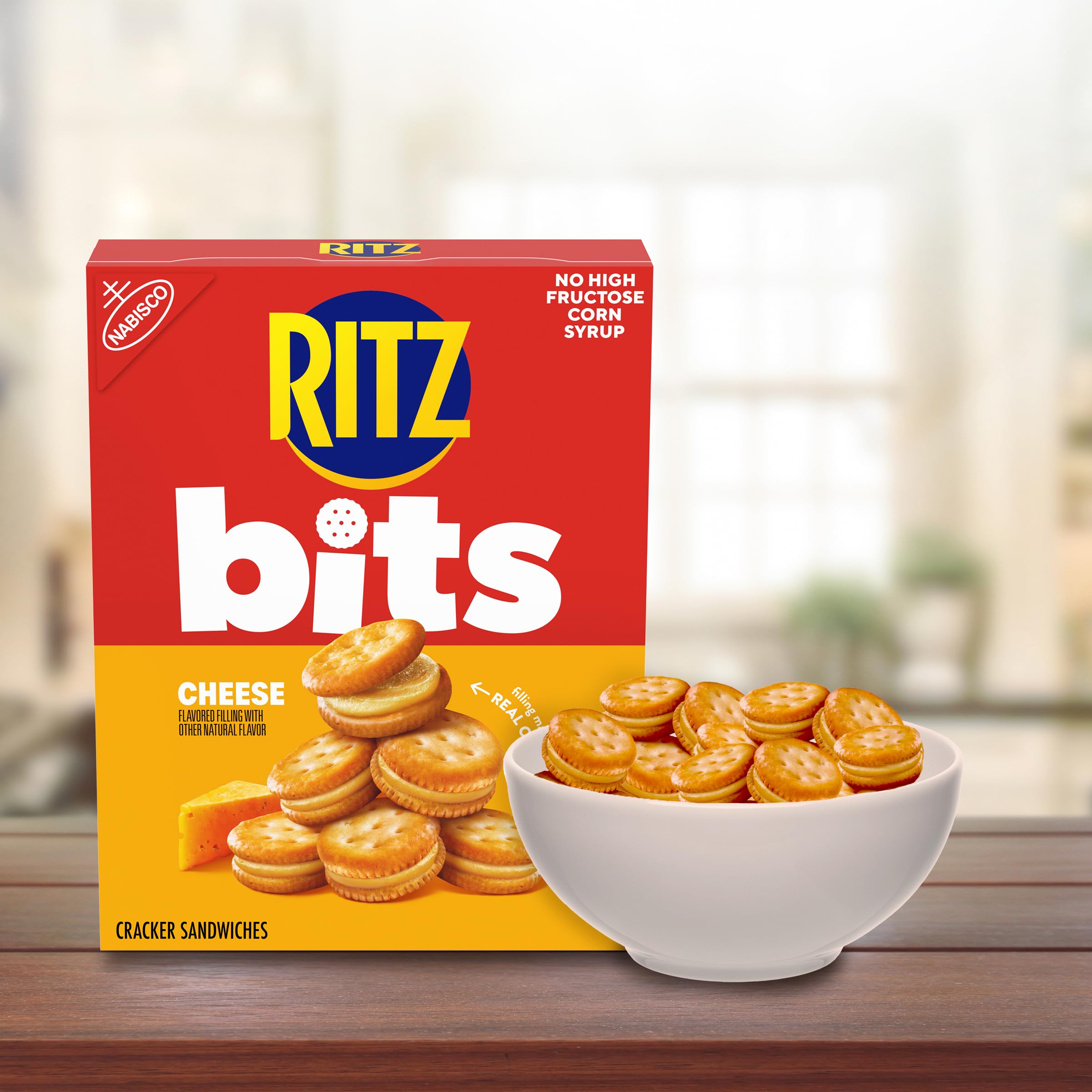 RITZ Bits Cheese Sandwich Crackers, Snacks for Kids and Adults, Lunch Snacks, 8.8 oz - Image 8
