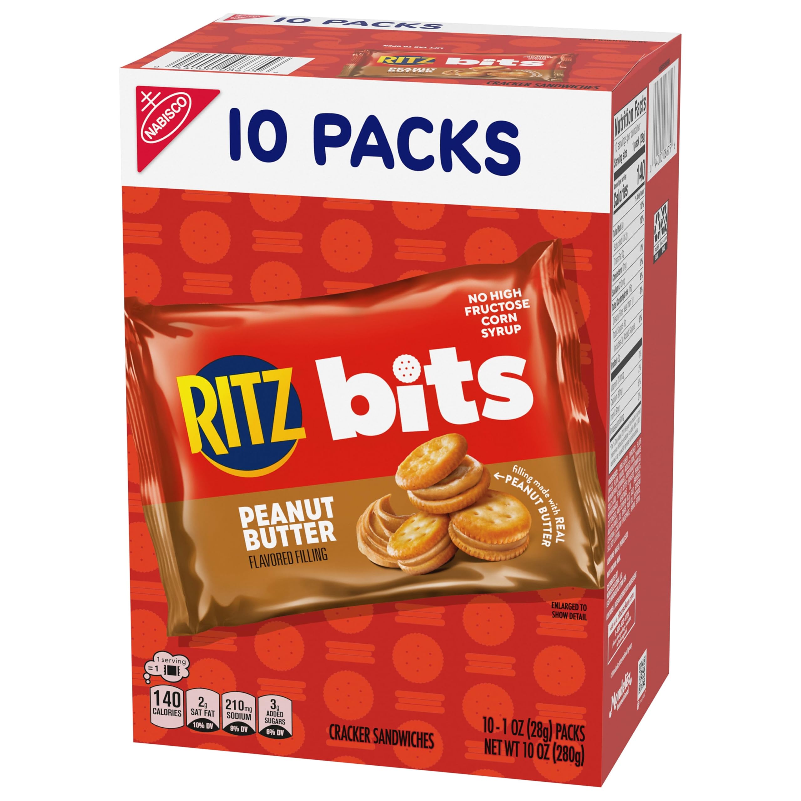 RITZ Bits Peanut Butter Sandwich Crackers, Bulk Lunch Snacks, 40 Snack Packs (4 Boxes) - Image 17