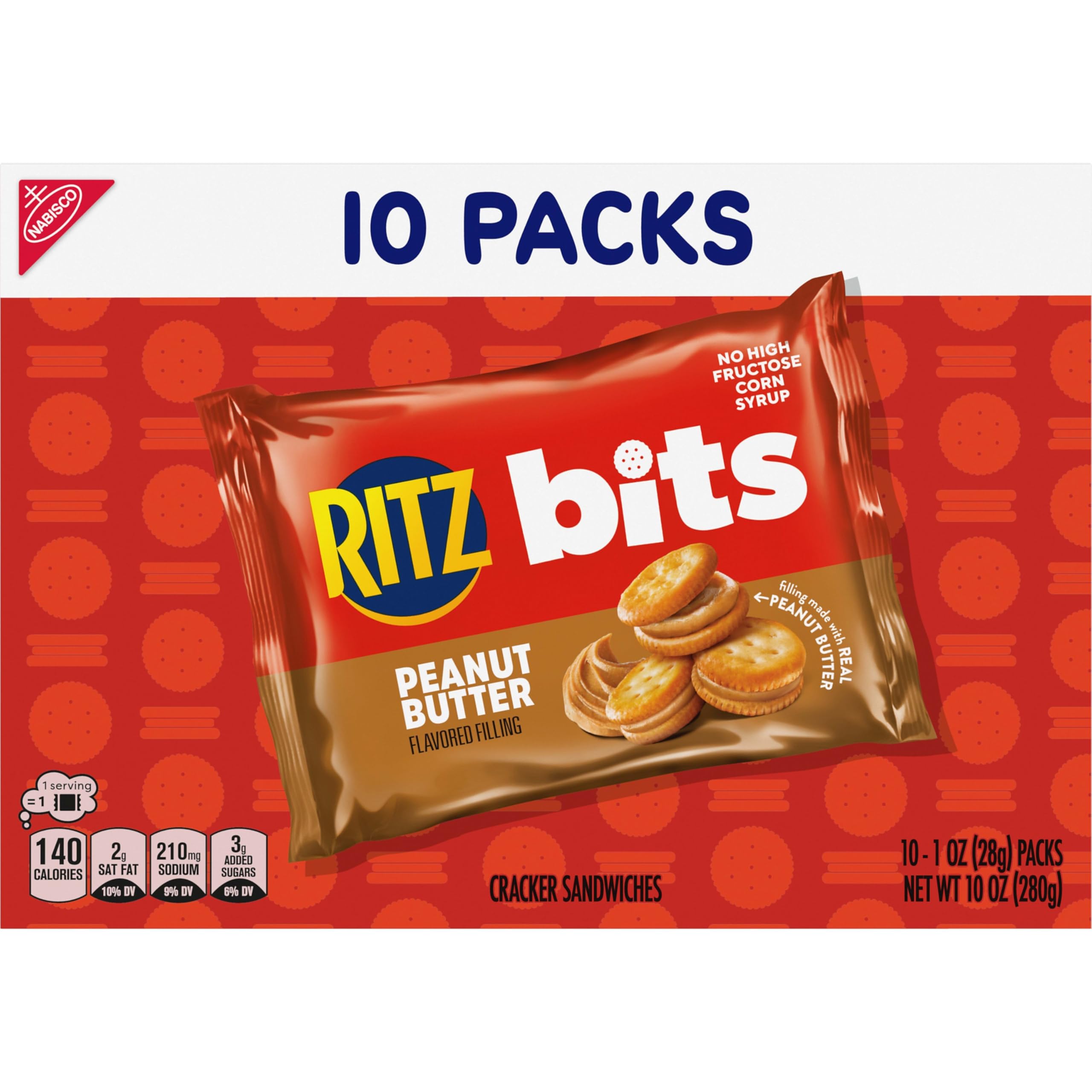 RITZ Bits Peanut Butter Sandwich Crackers, Bulk Lunch Snacks, 40 Snack Packs (4 Boxes) - Image 18