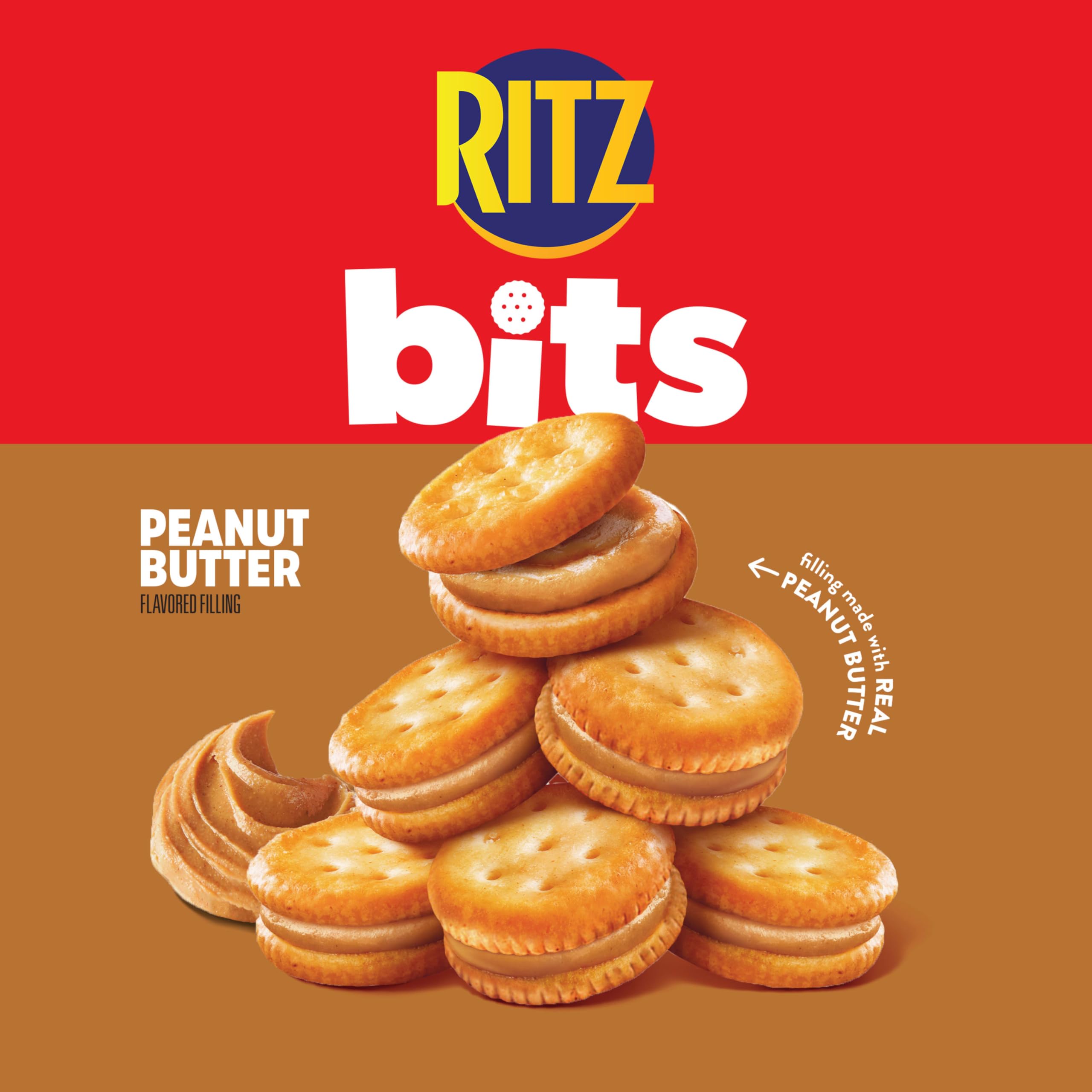 RITZ Bits Peanut Butter Sandwich Crackers, Bulk Lunch Snacks, 40 Snack Packs (4 Boxes) - Image 6