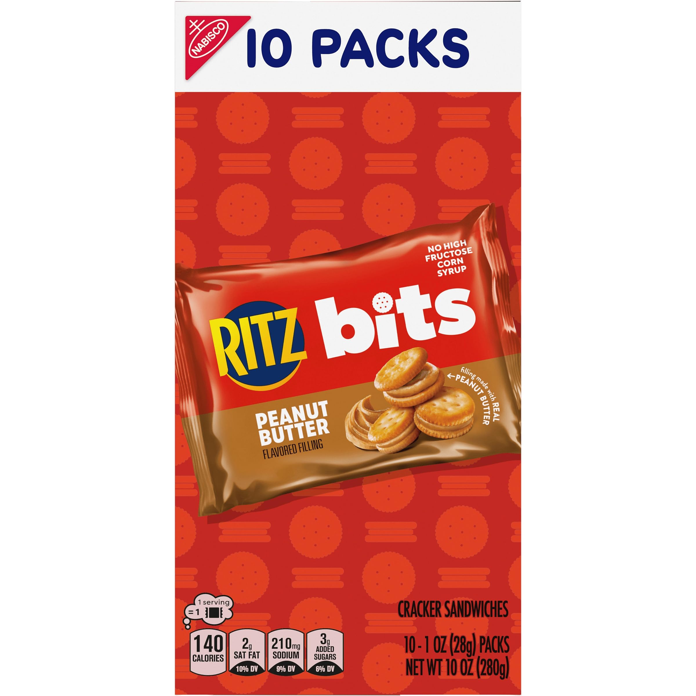 RITZ Bits Peanut Butter Sandwich Crackers, Lunch Snacks, 10 Snack Packs - Image 18