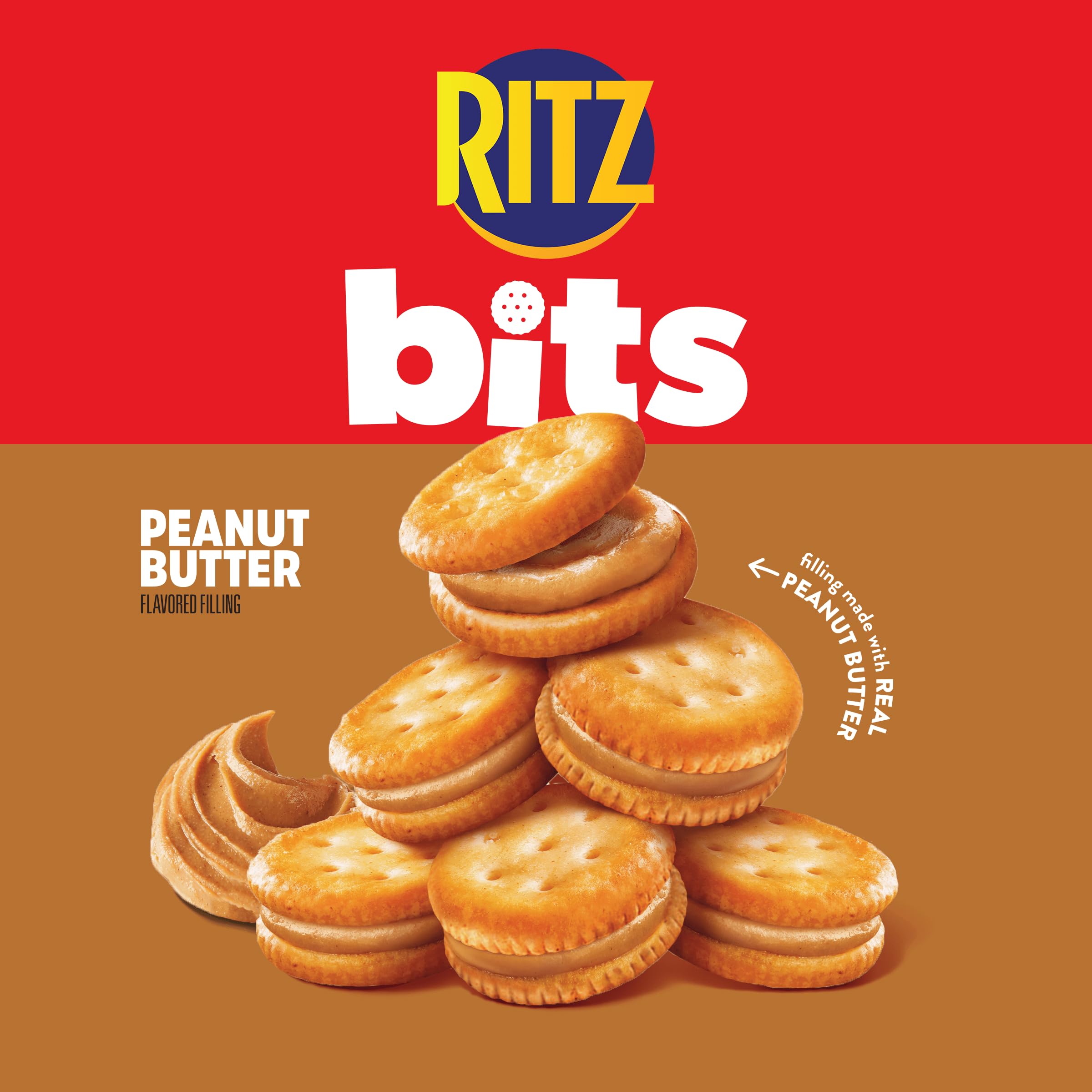 RITZ Bits Peanut Butter Sandwich Crackers, Lunch Snacks, 10 Snack Packs - Image 5