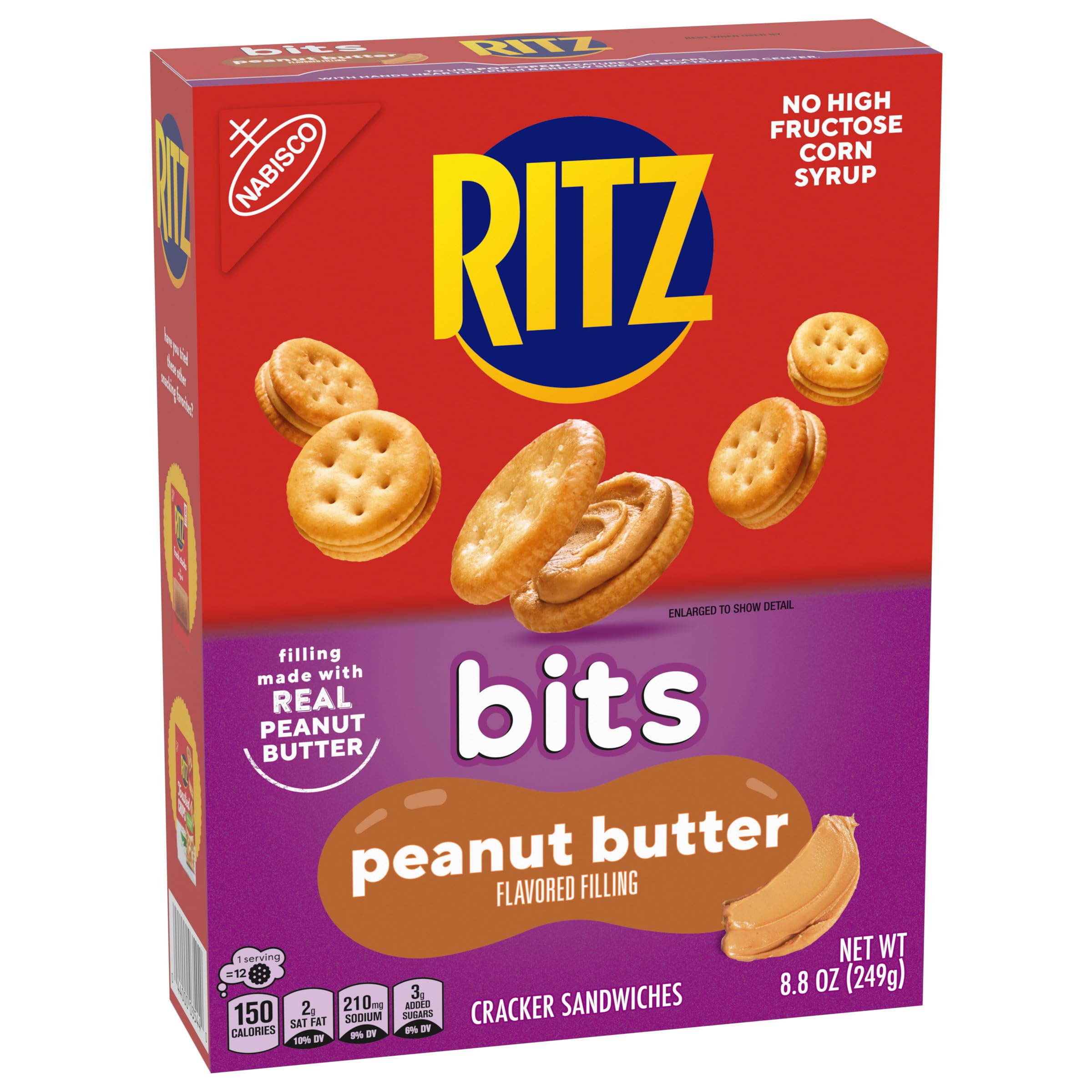 RITZ Bits Peanut Butter Sandwich Crackers, Snacks for Kids and Adults, Lunch Snacks, 8.8 oz - Image 13