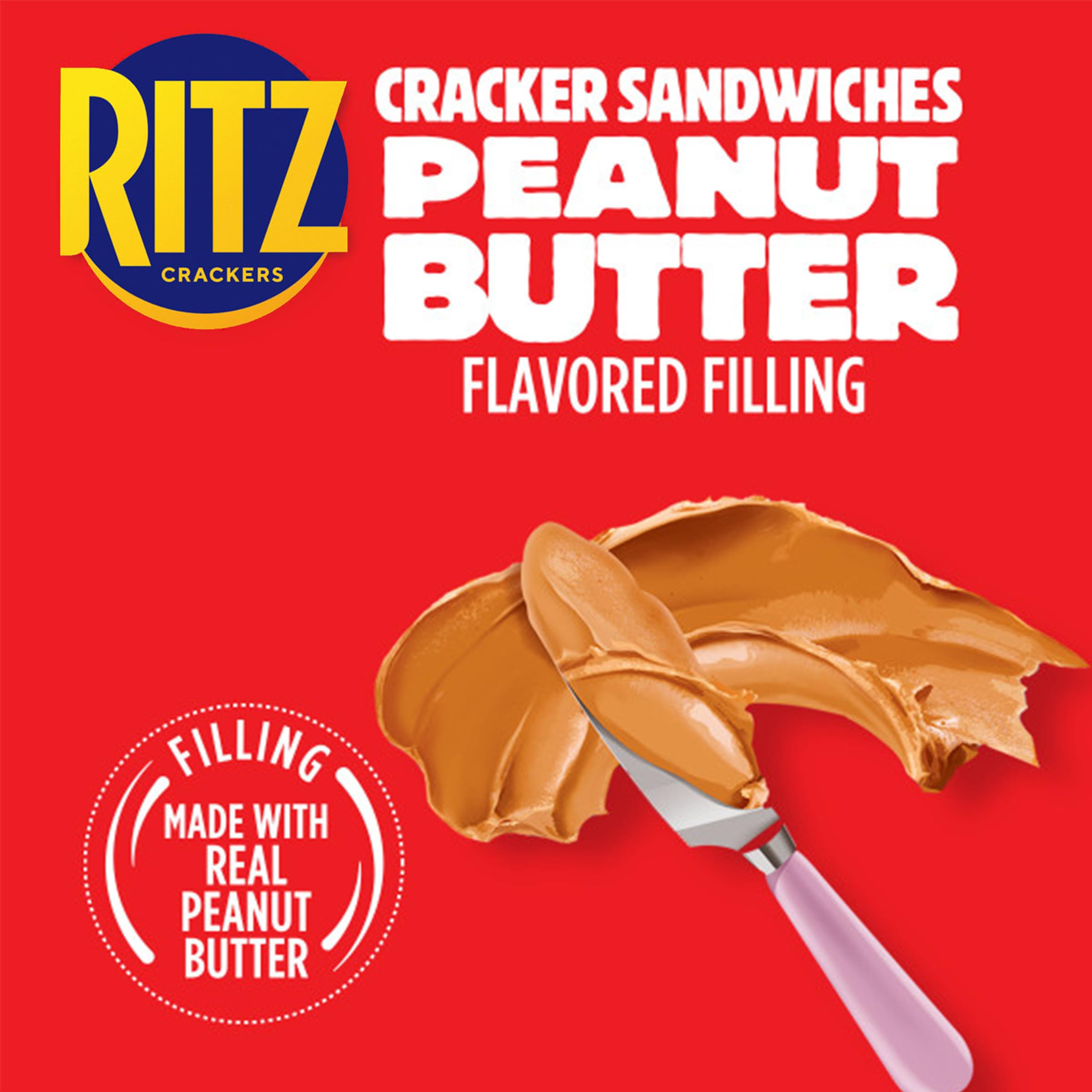 RITZ Bits Peanut Butter Sandwich Crackers, Snacks for Kids and Adults, Lunch Snacks, 8.8 oz - Image 3
