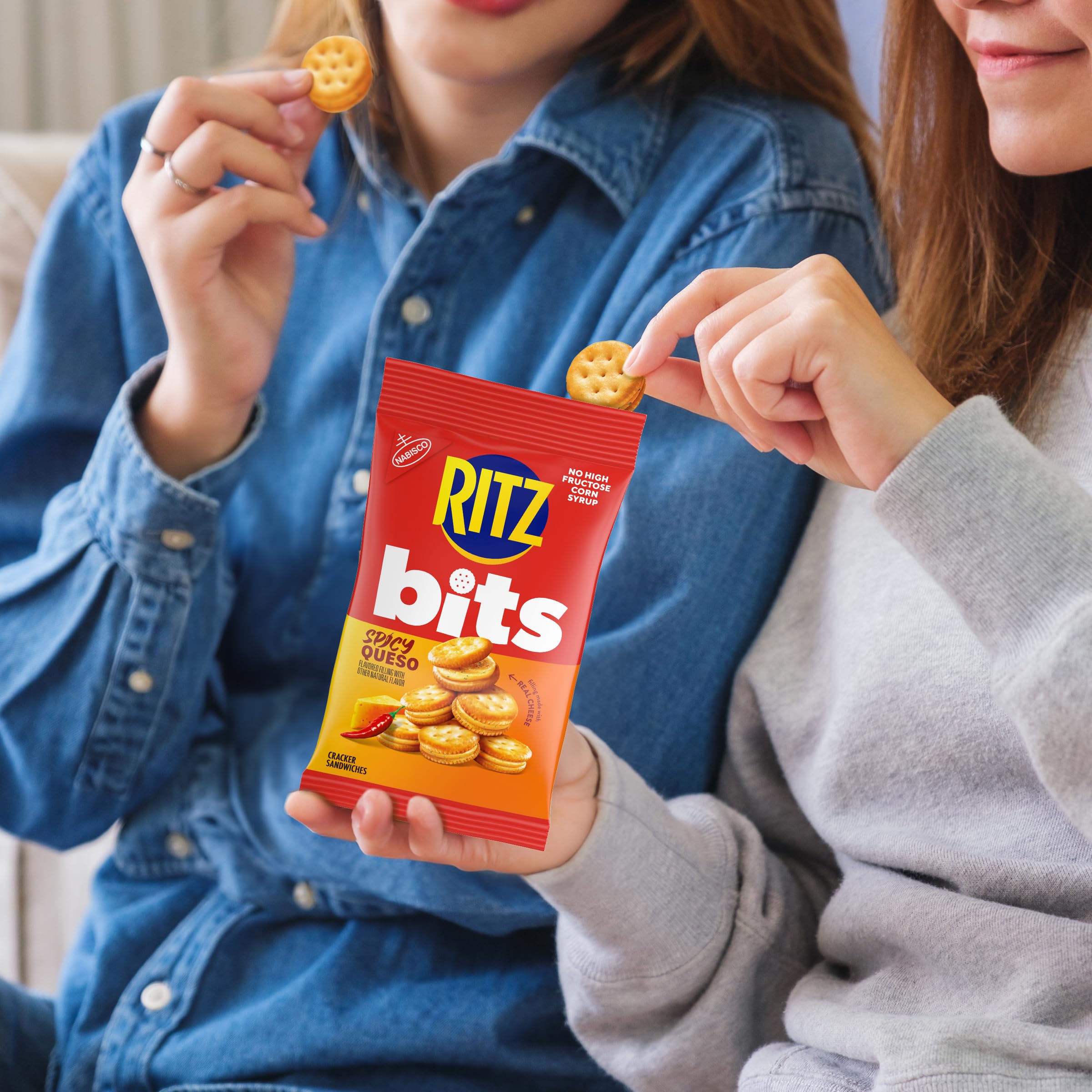 RITZ Bits Spicy Queso Cheese Sandwich Crackers, Snacks for Kids and Adults, Lunch Snacks, 3 oz - Image 10