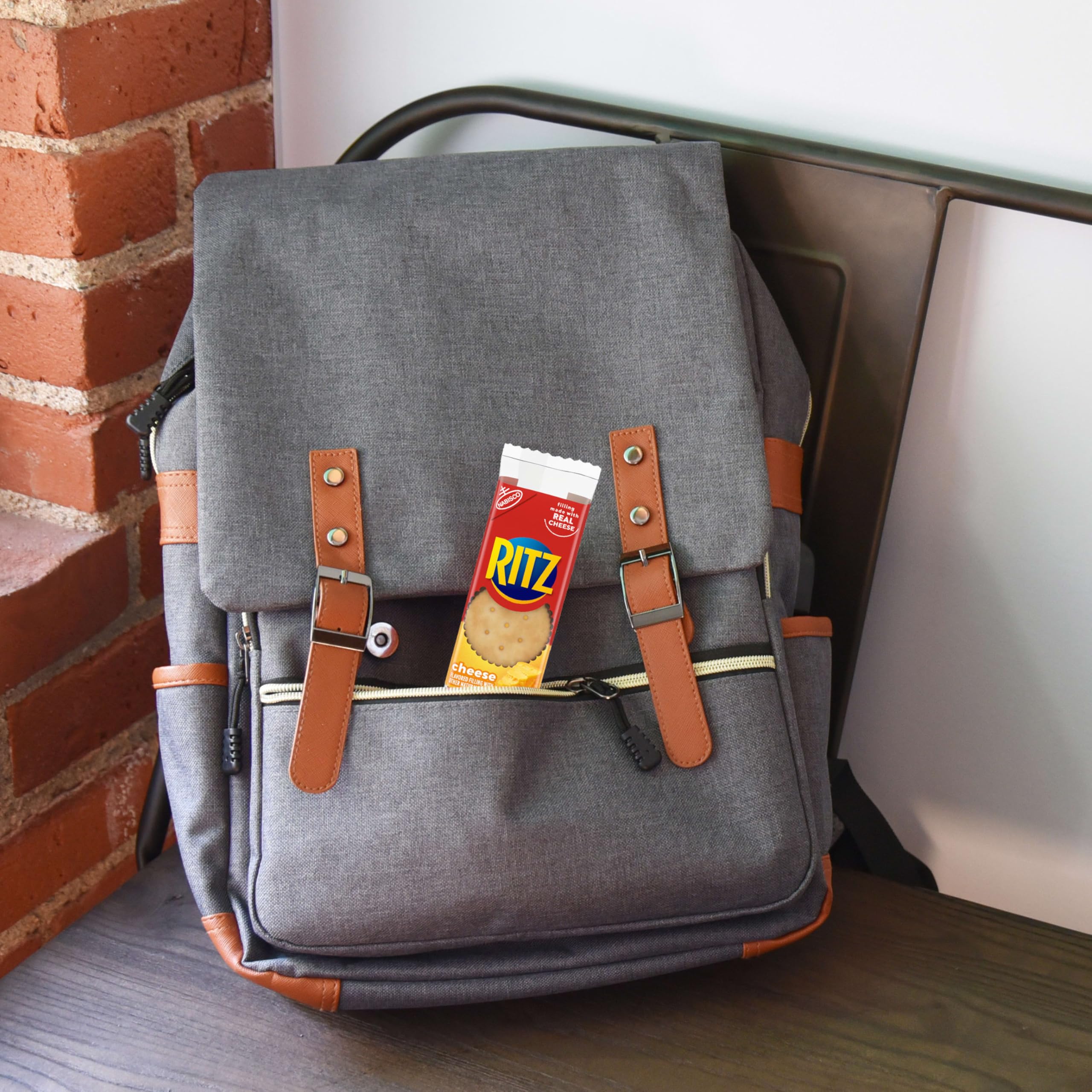 RITZ Cheese Sandwich Crackers, Lunch Snacks, 20 Snack Packs (6 Crackers Per Pack) - Image 8