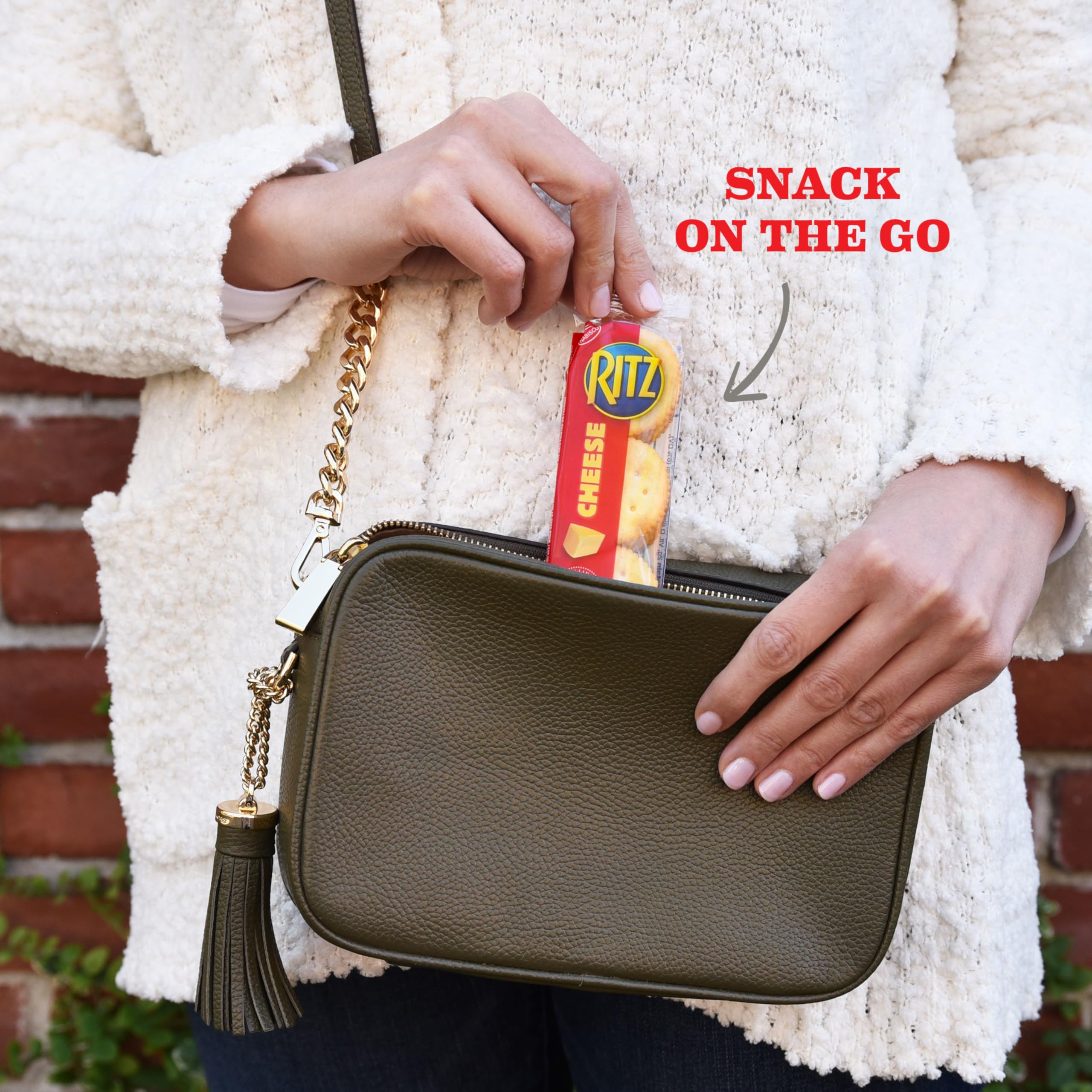 RITZ Cheese Sandwich Crackers, Lunch Snacks, 48 Snack Packs (6 Boxes, 6 Crackers Per Pack) - Image 11