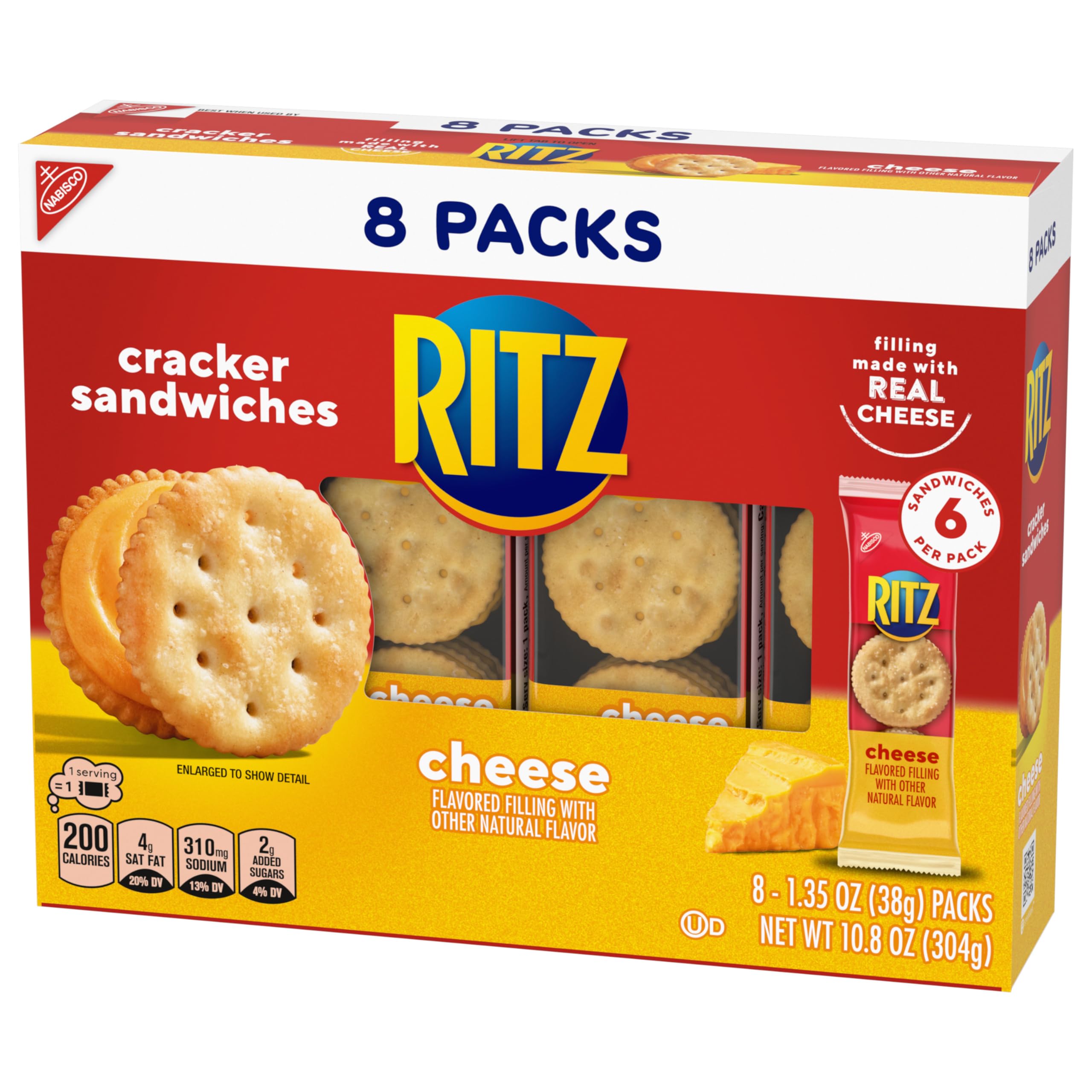 RITZ Cheese Sandwich Crackers, Lunch Snacks, 48 Snack Packs (6 Boxes, 6 Crackers Per Pack) - Image 15