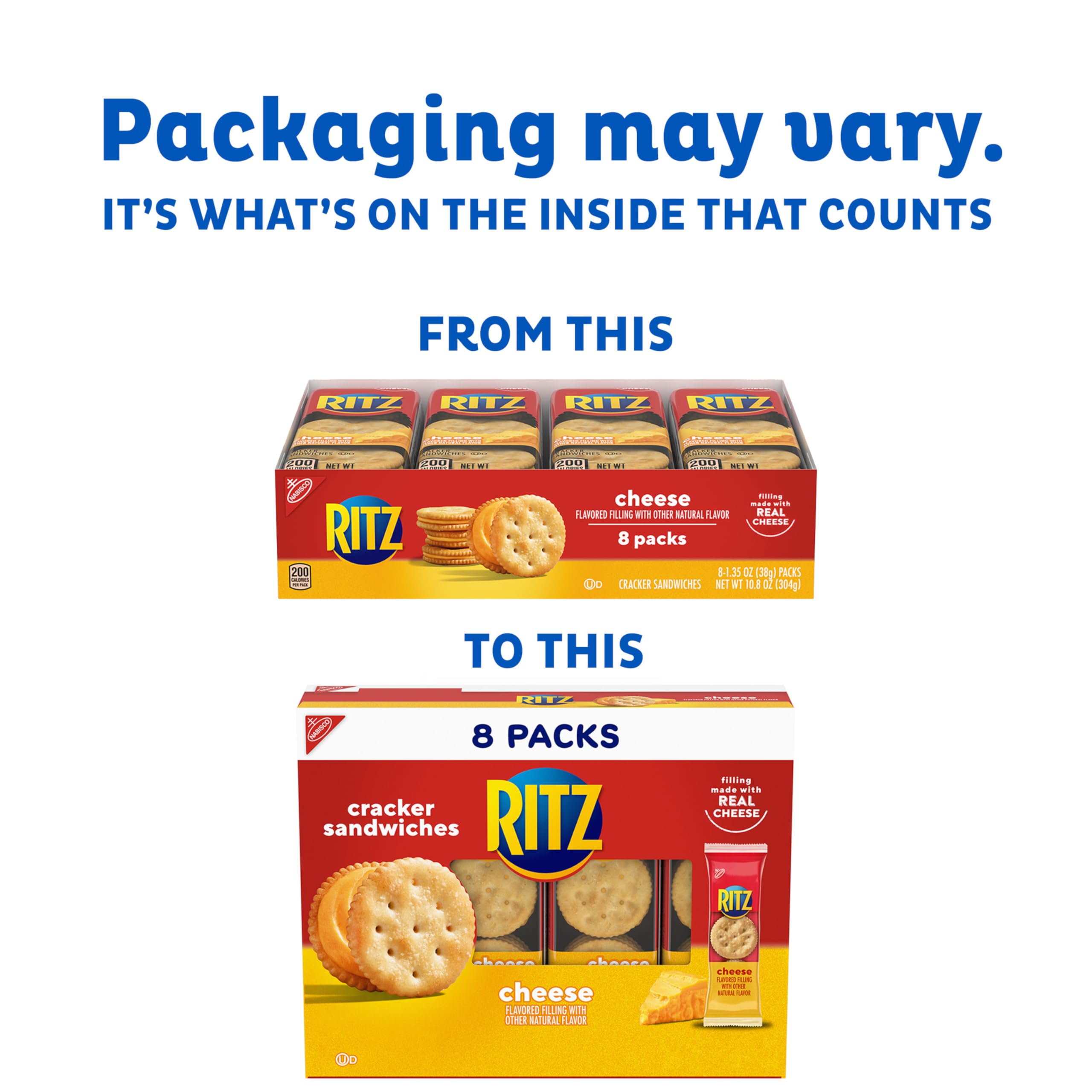 RITZ Cheese Sandwich Crackers, Lunch Snacks, 48 Snack Packs (6 Boxes, 6 Crackers Per Pack) - Image 5