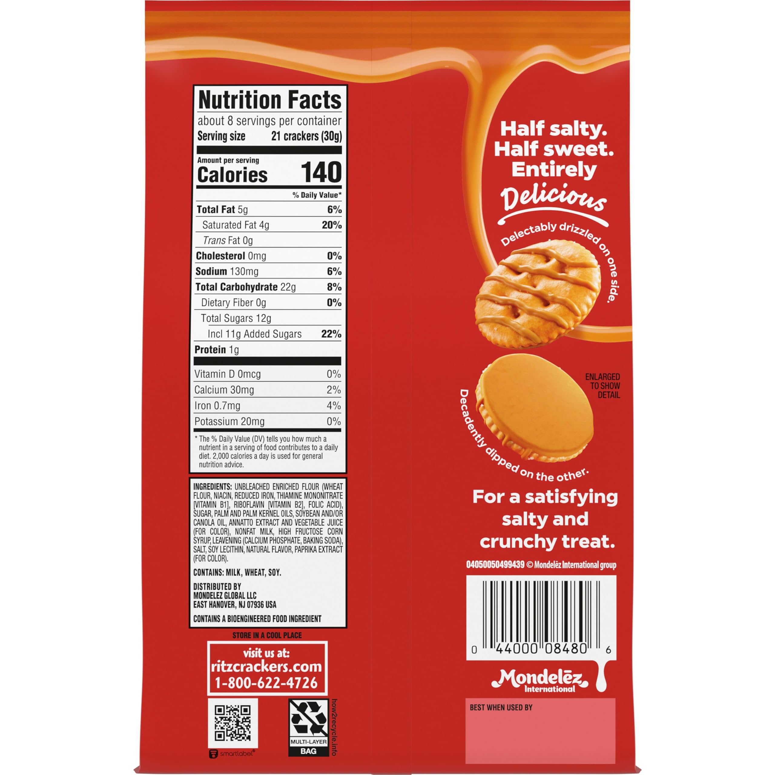 RITZ Drizzled Minis Caramel Crackers, Snacks for Kids and Adults, Party Snacks, 6-8 oz Bags - Image 3