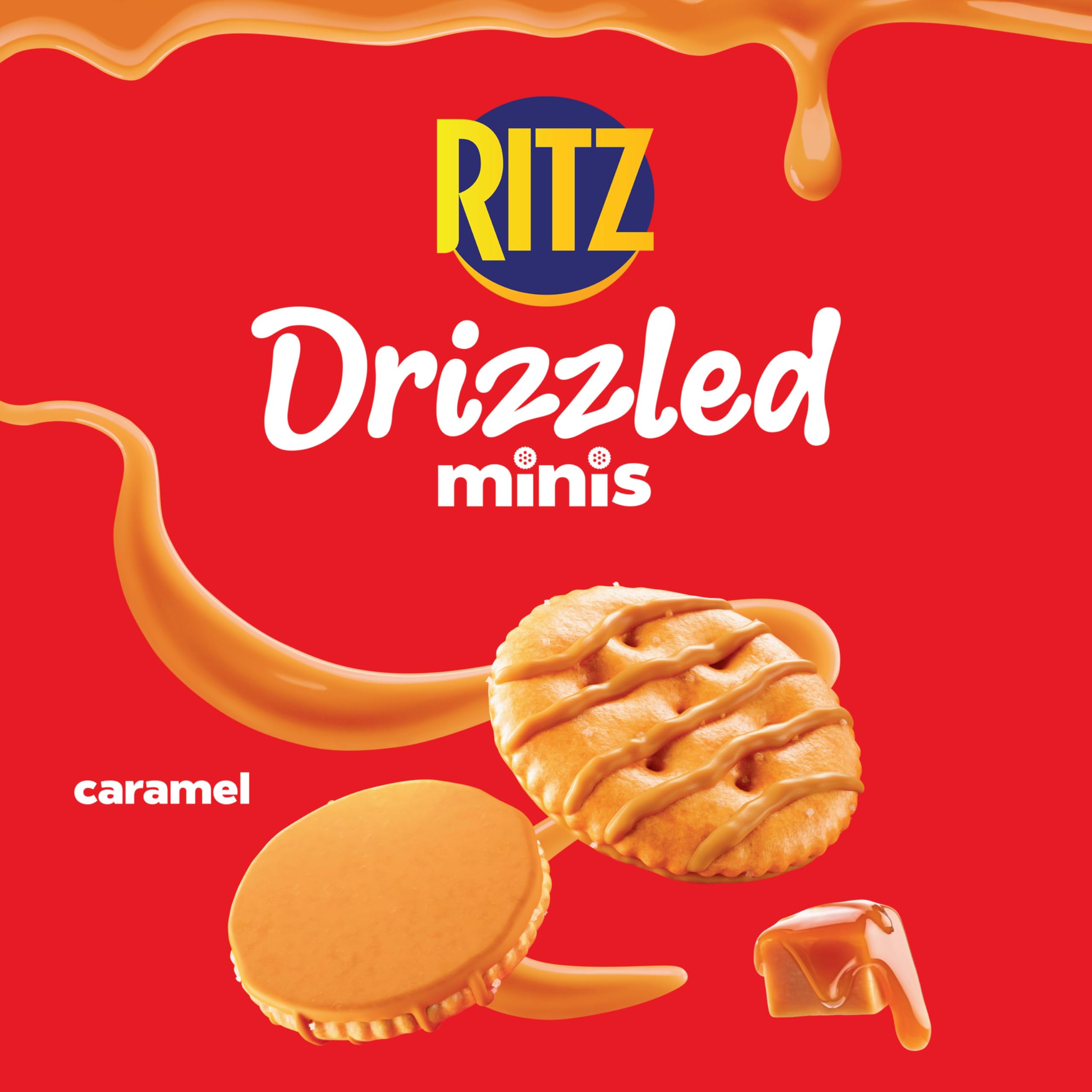 RITZ Drizzled Minis Caramel Crackers, Snacks for Kids and Adults, Party Snacks, 6-8 oz Bags - Image 5