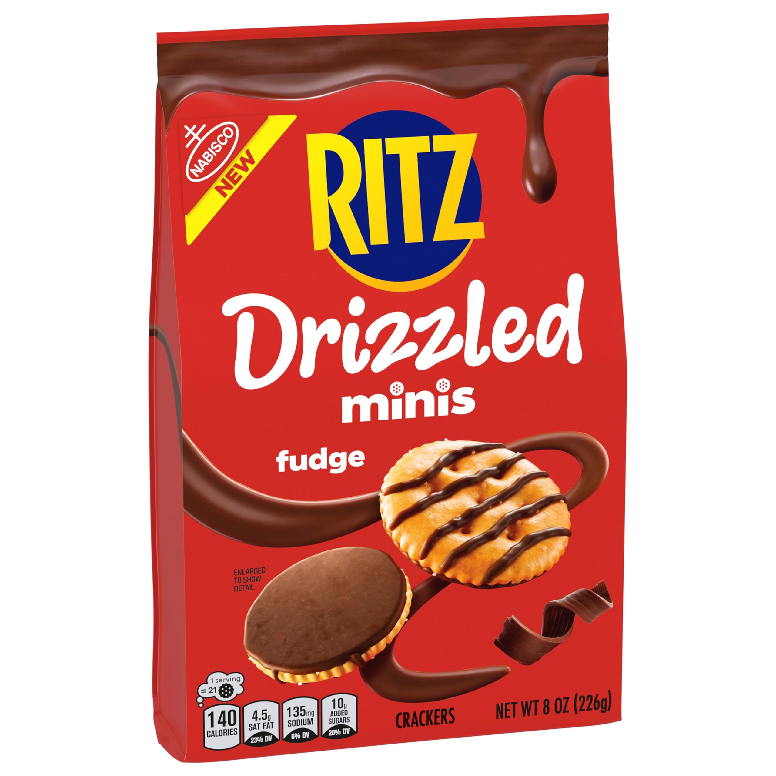 RITZ Drizzled Minis Fudge Crackers, Snacks for Kids and Adults, Party Snacks, 8 oz - Image 10