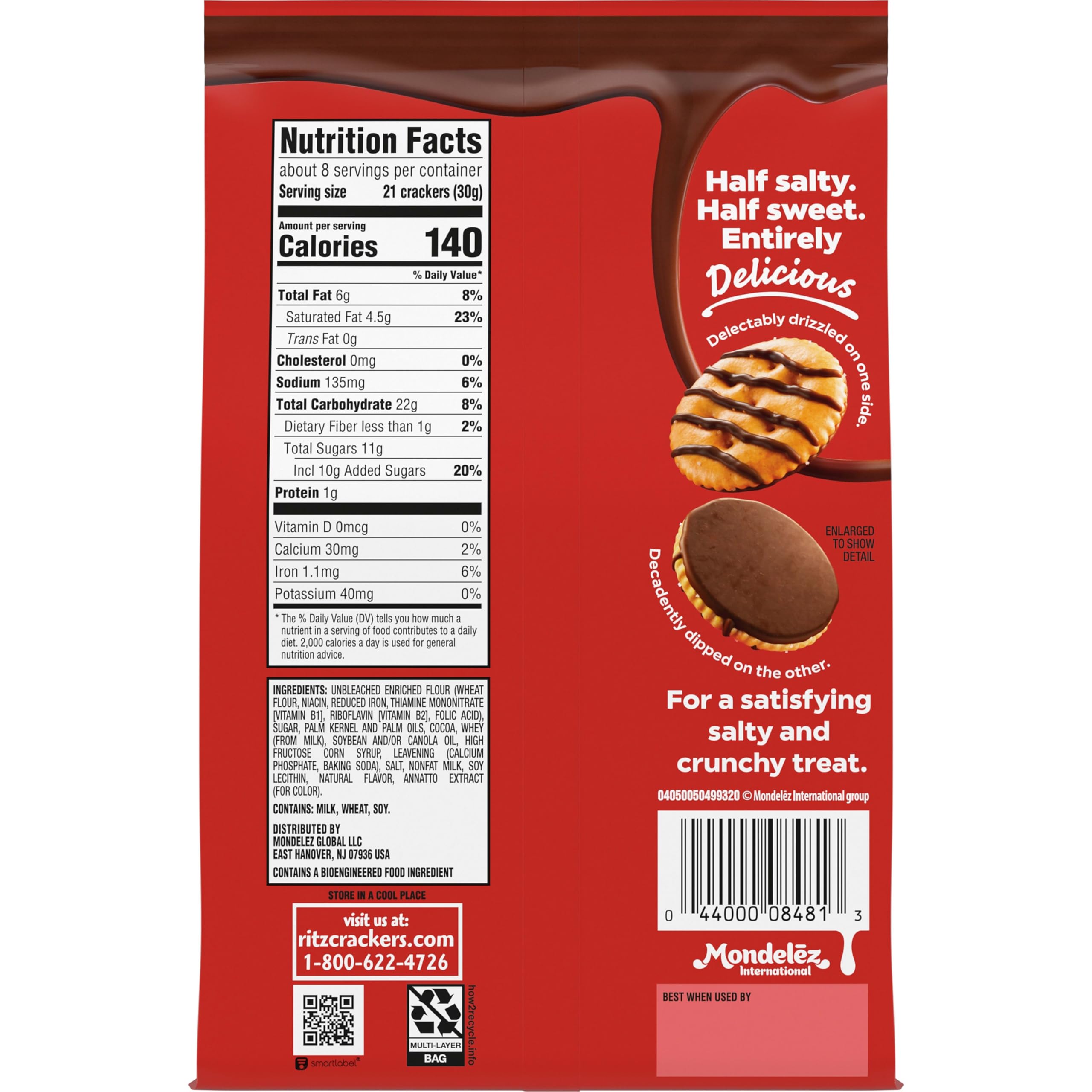 RITZ Drizzled Minis Fudge Crackers, Snacks for Kids and Adults, Party Snacks, 8 oz - Image 3