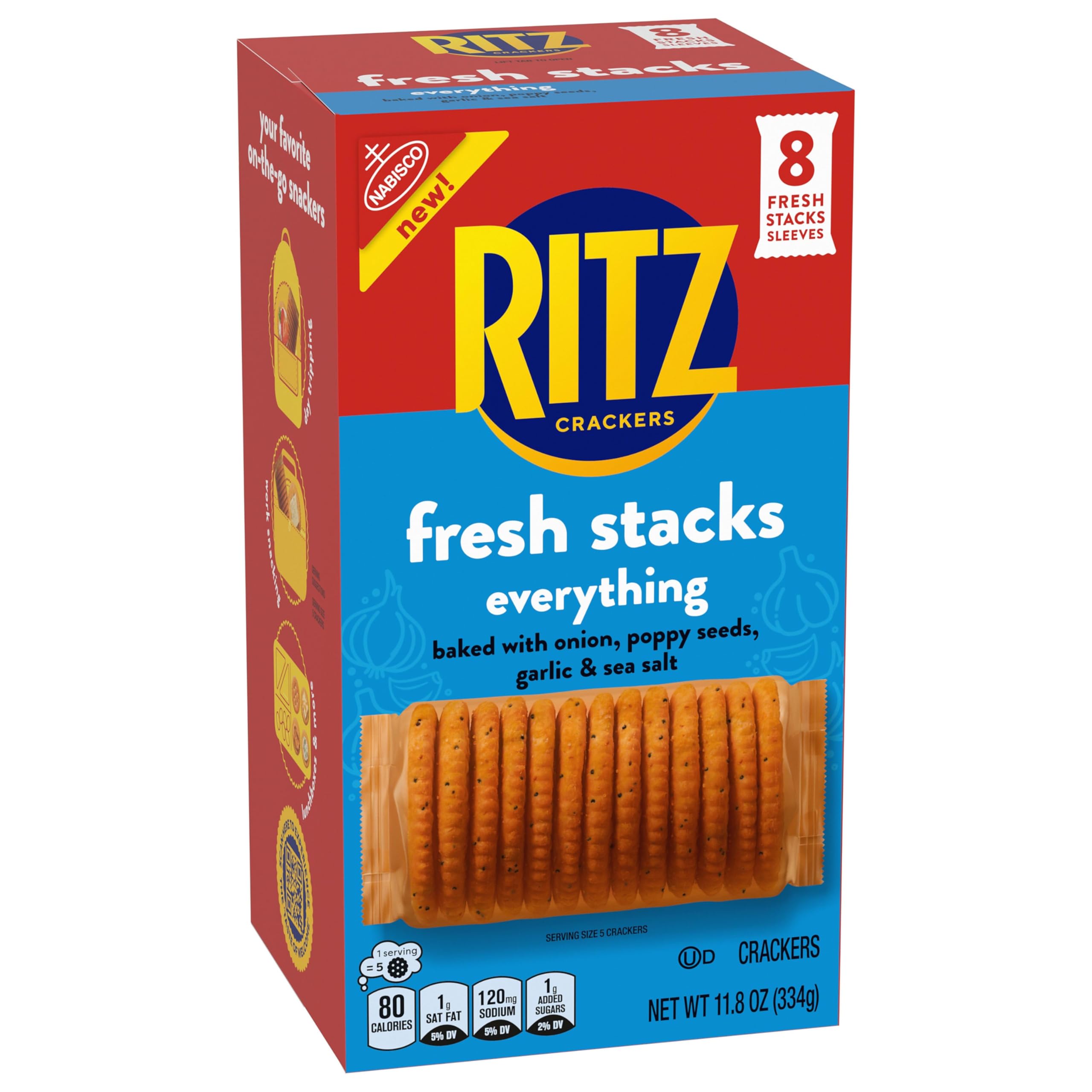 RITZ Fresh Stacks Everything Crackers, Bulk Travel Snacks, 6 Boxes (48 Multi Snack Packs) - Image 15