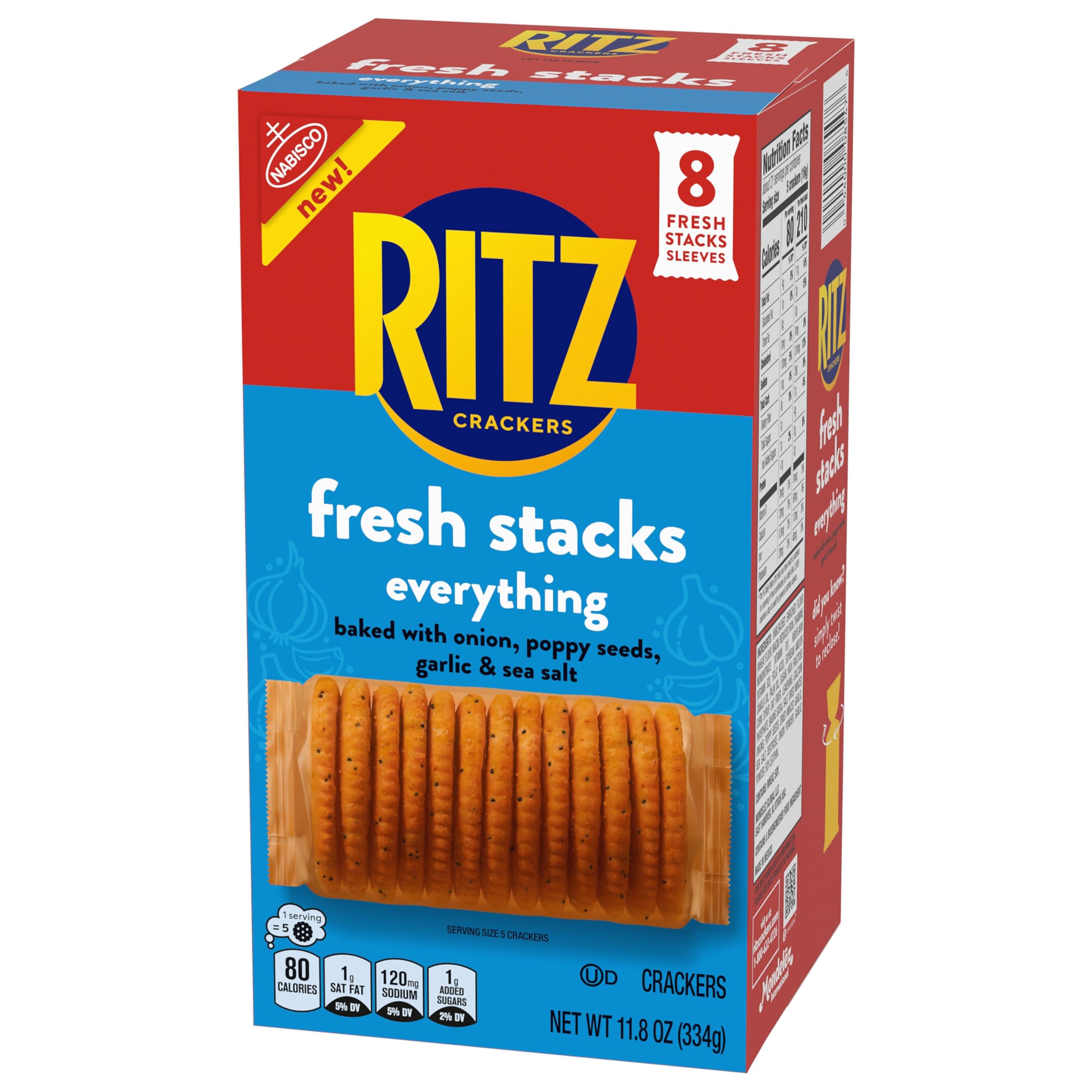 RITZ Fresh Stacks Everything Crackers, Bulk Travel Snacks, 6 Boxes (48 Multi Snack Packs) - Image 16