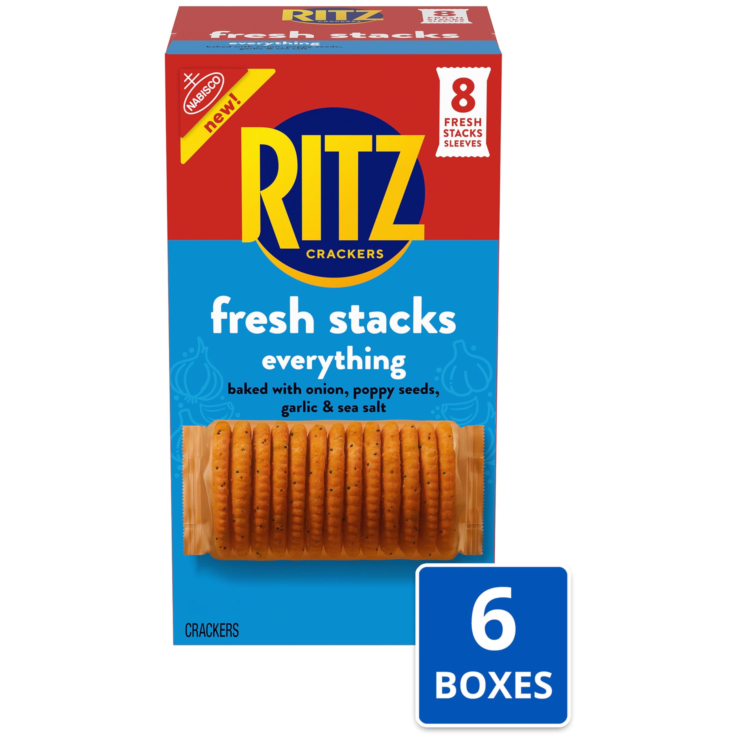 RITZ Fresh Stacks Everything Crackers, Bulk Travel Snacks, 6 Boxes (48 Multi Snack Packs) - Image 4