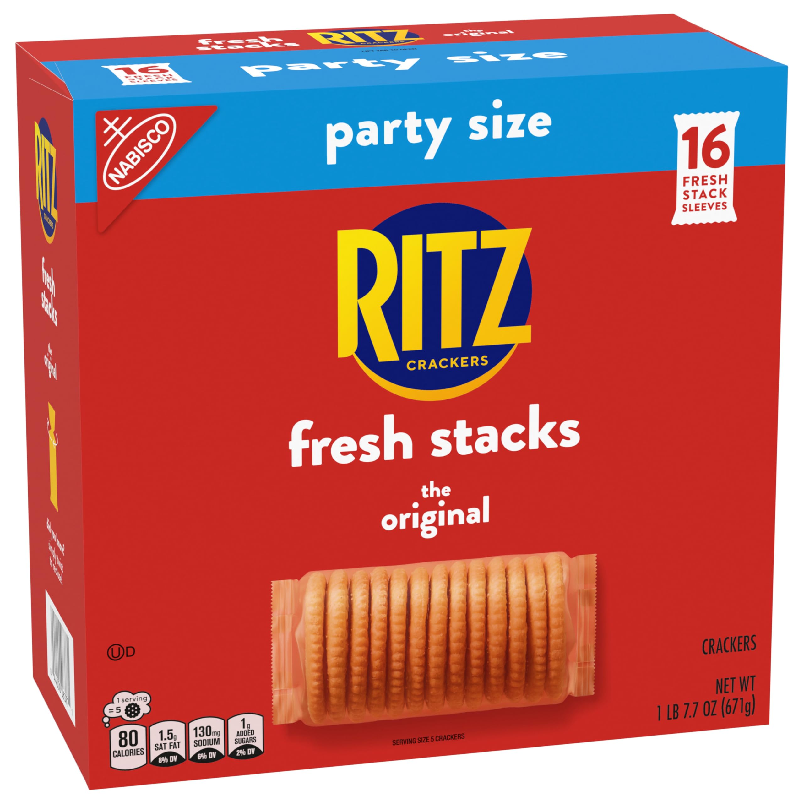 RITZ Fresh Stacks Original Crackers, Bulk Travel Snacks, Party Size, School Snacks, 6 Boxes (96 Multi Snack Packs) - Image 15