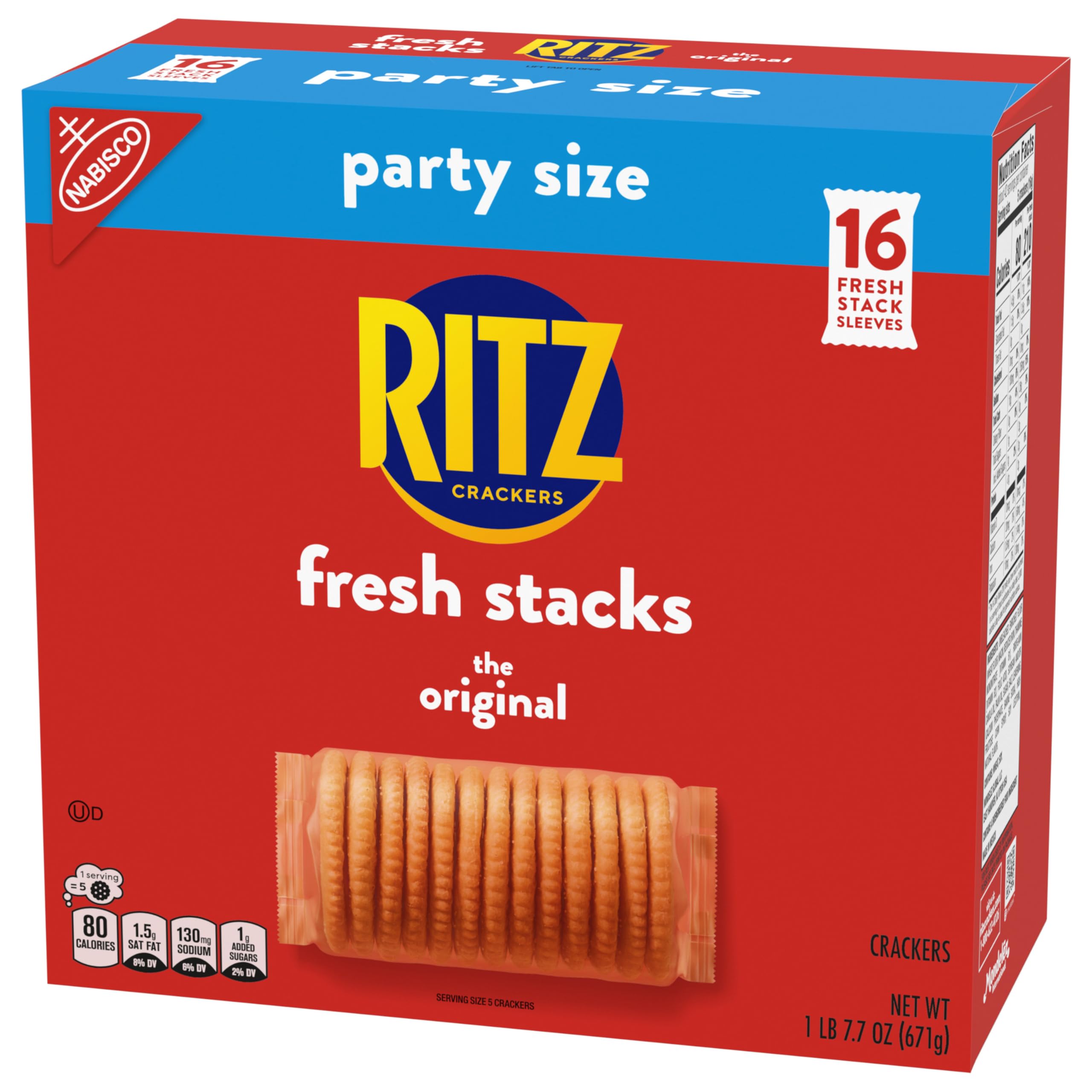 RITZ Fresh Stacks Original Crackers, Bulk Travel Snacks, Party Size, School Snacks, 6 Boxes (96 Multi Snack Packs) - Image 16