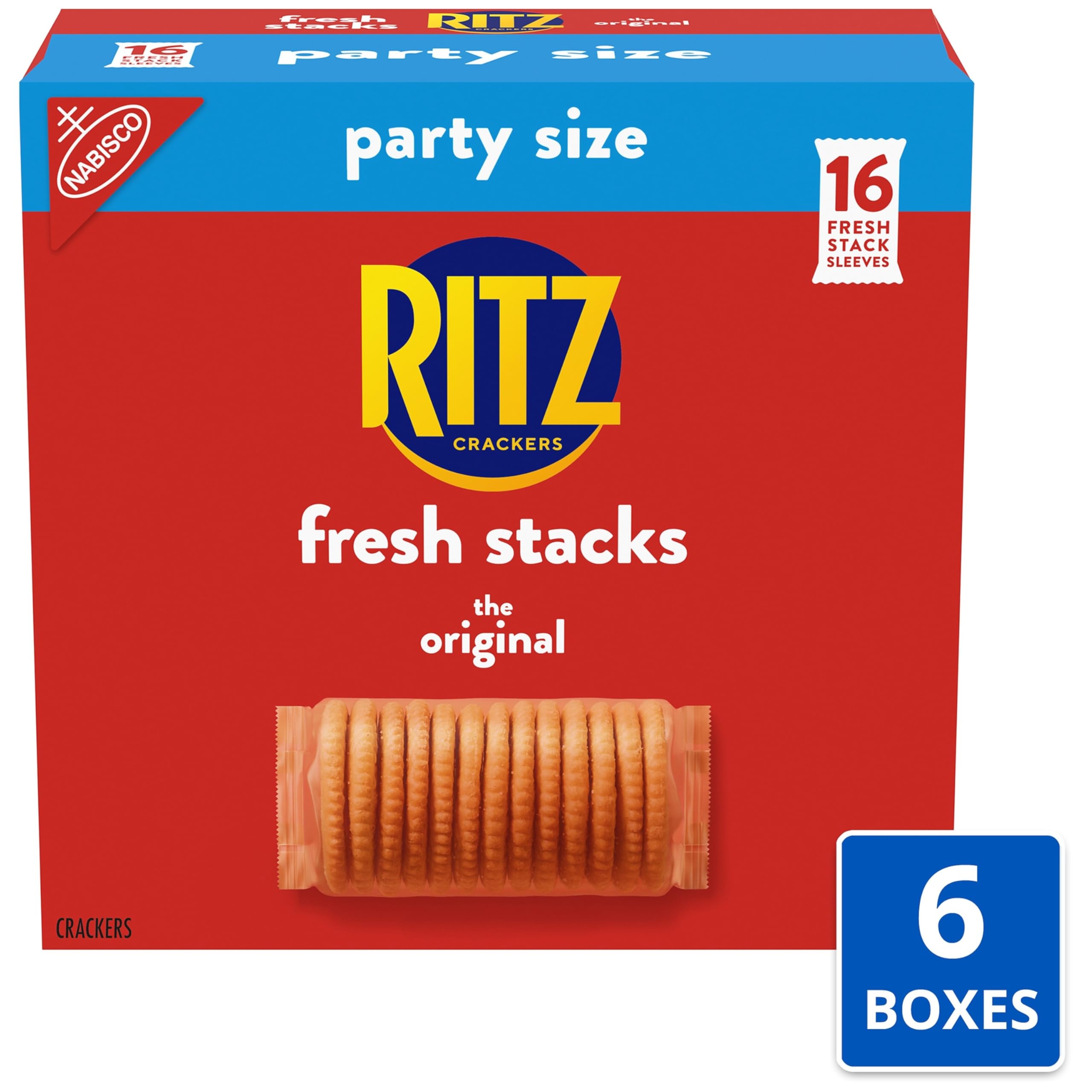RITZ Fresh Stacks Original Crackers, Bulk Travel Snacks, Party Size, School Snacks, 6 Boxes (96 Multi Snack Packs) - Image 4