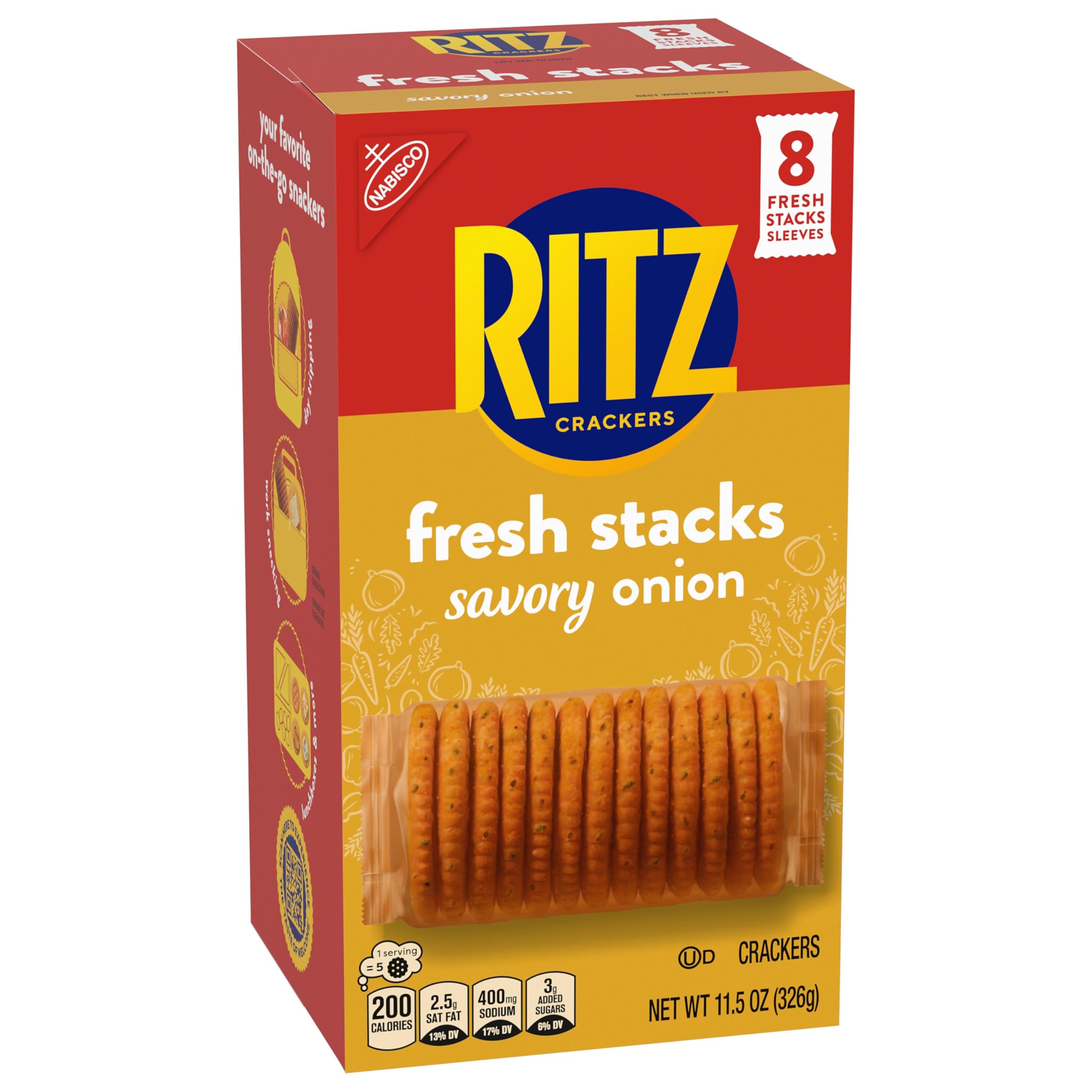 RITZ Fresh Stacks Savory Onion Crackers, Bulk Travel Snacks, 6 Boxes (48 Multi Snack Packs) - Image 15