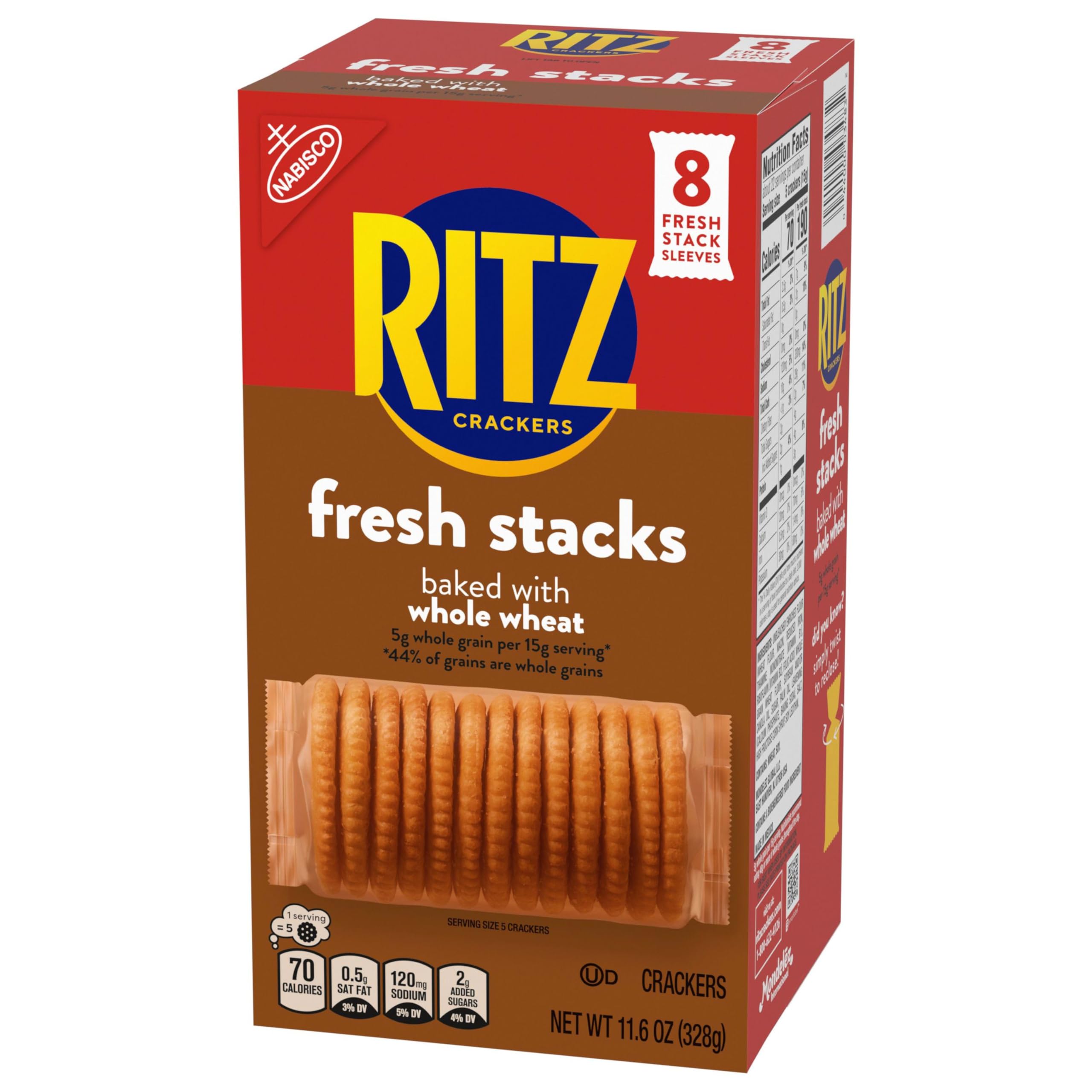 RITZ Fresh Stacks Whole Wheat Crackers, Bulk Travel Snacks, 6 Boxes (48 Multi Snack Packs) - Image 17