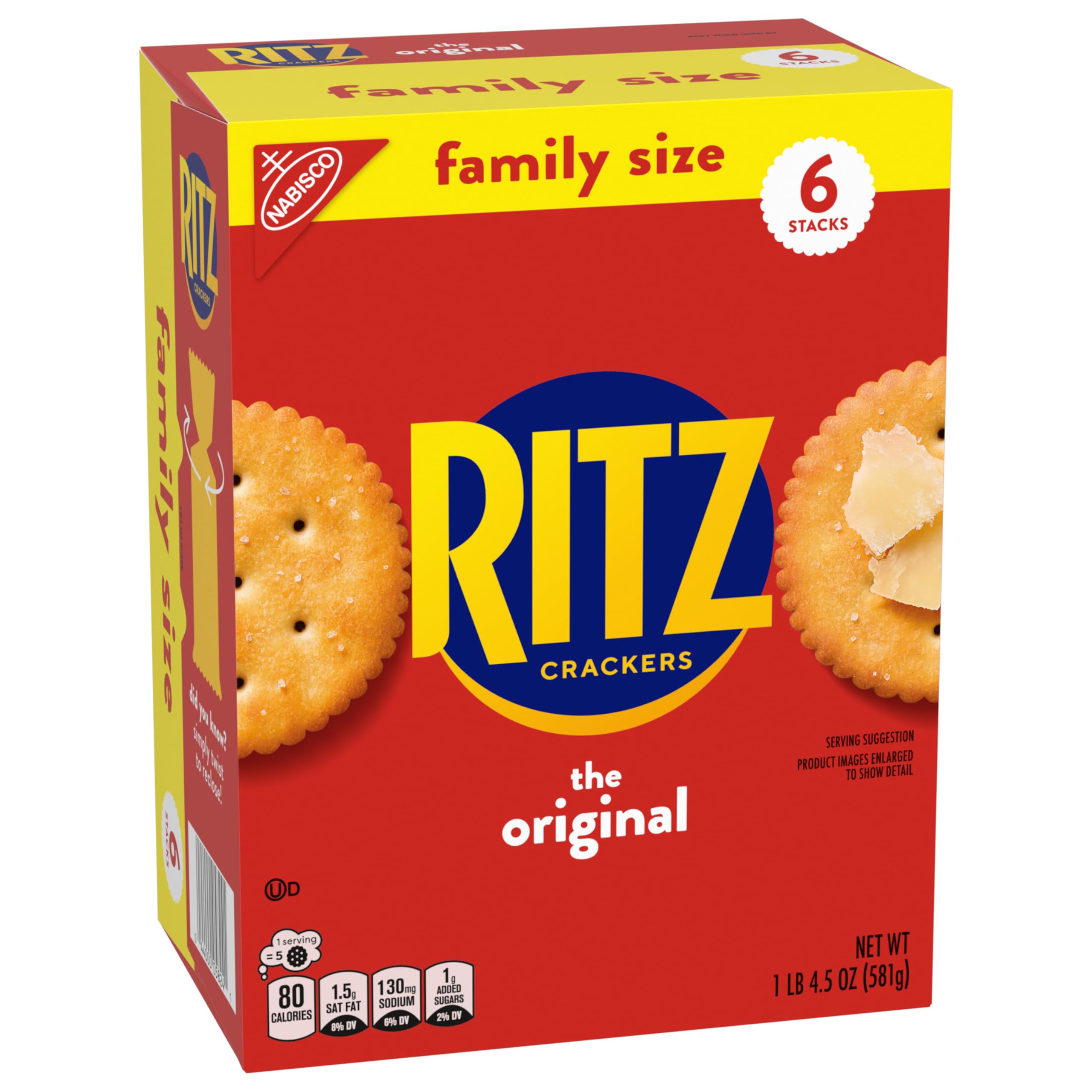 RITZ Original Crackers, Snacks for Kids and Adults, Bulk Lunch Snacks, Family Size, 6 - 20.5 oz Boxes - Image 14