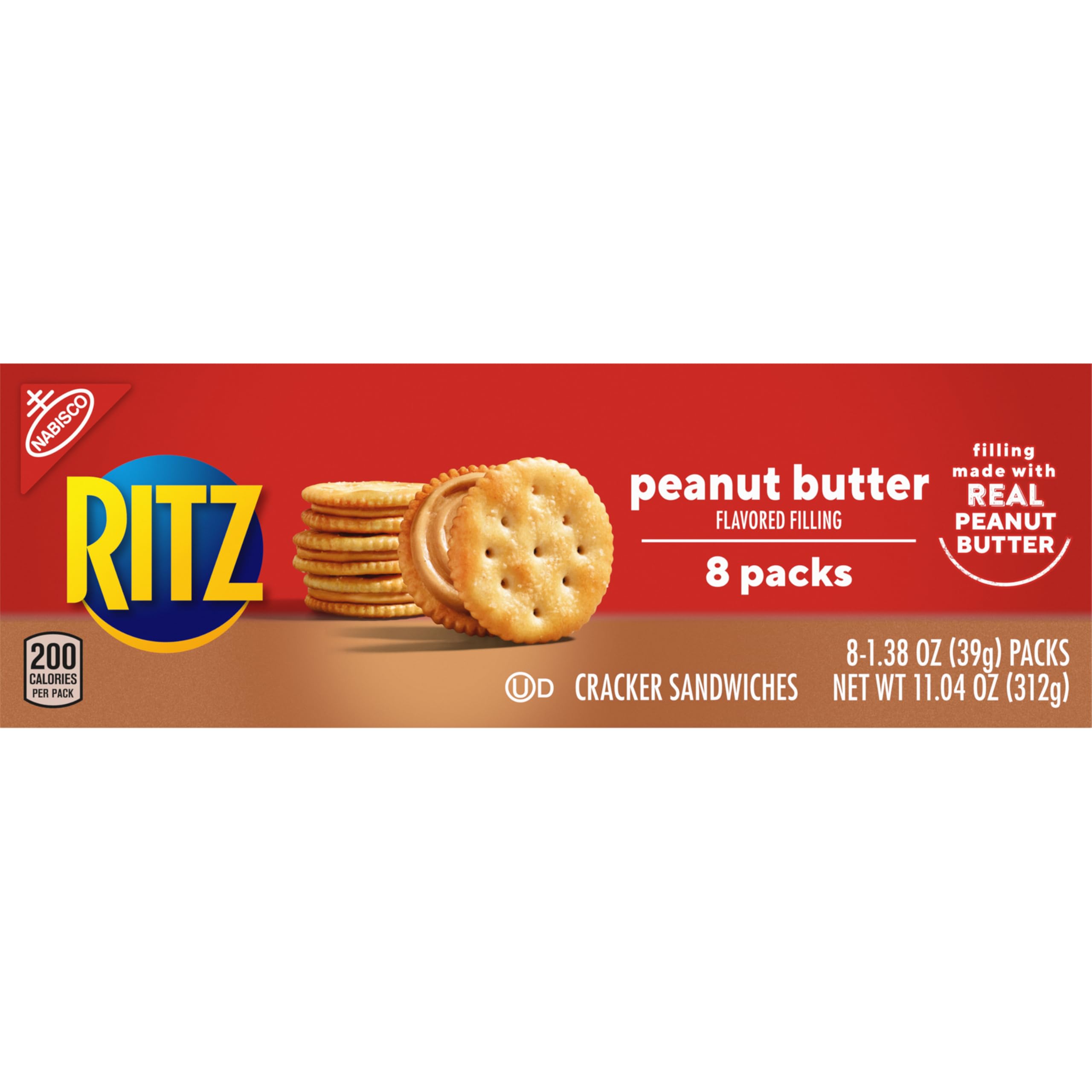 RITZ Peanut Butter Sandwich Crackers, Lunch Snacks, 112 Snack Packs (14 Boxes, 6 Crackers Per Pack) - Image 16