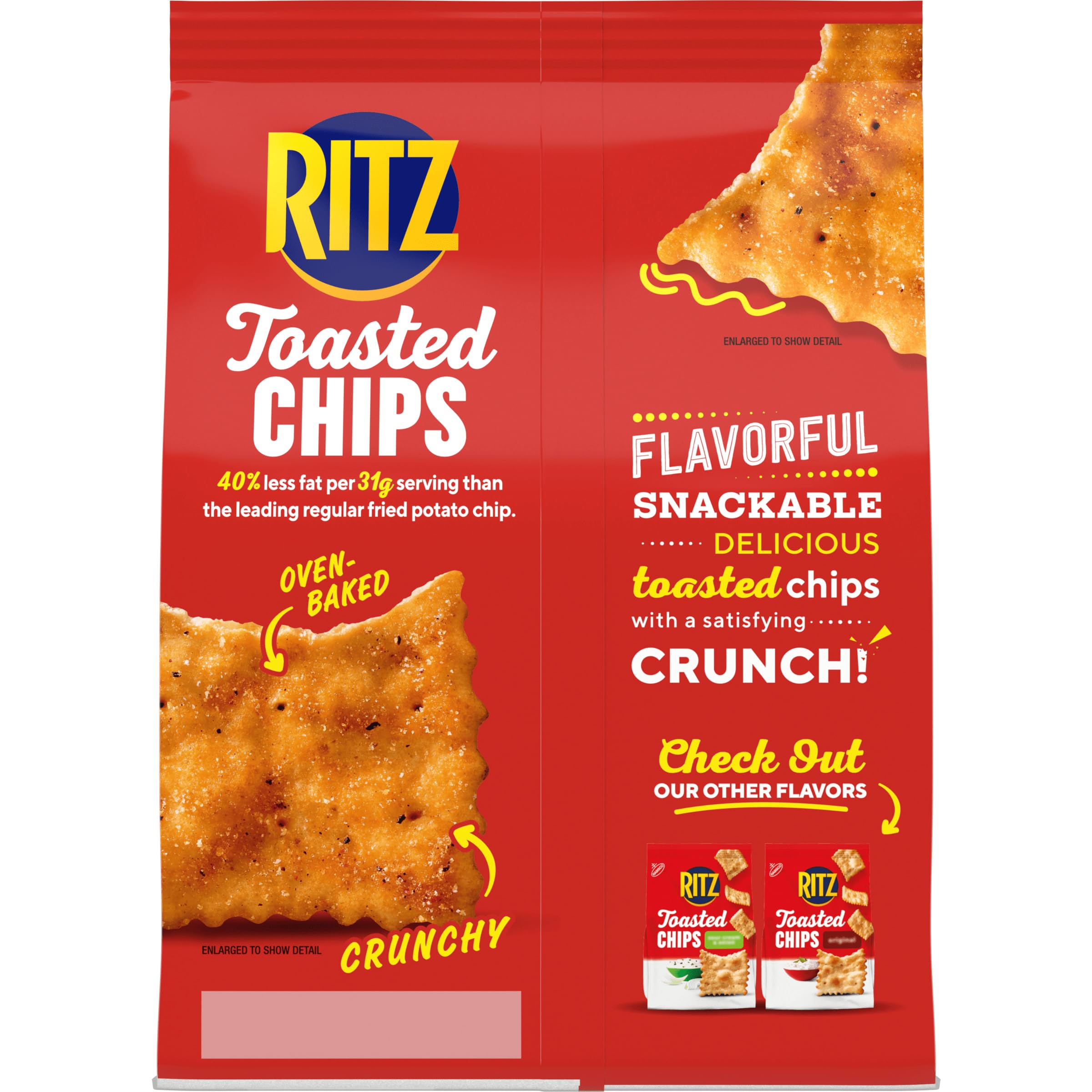 RITZ Toasted Chips Honey BBQ Crackers, Party Snacks, 8.1 oz - Image 11