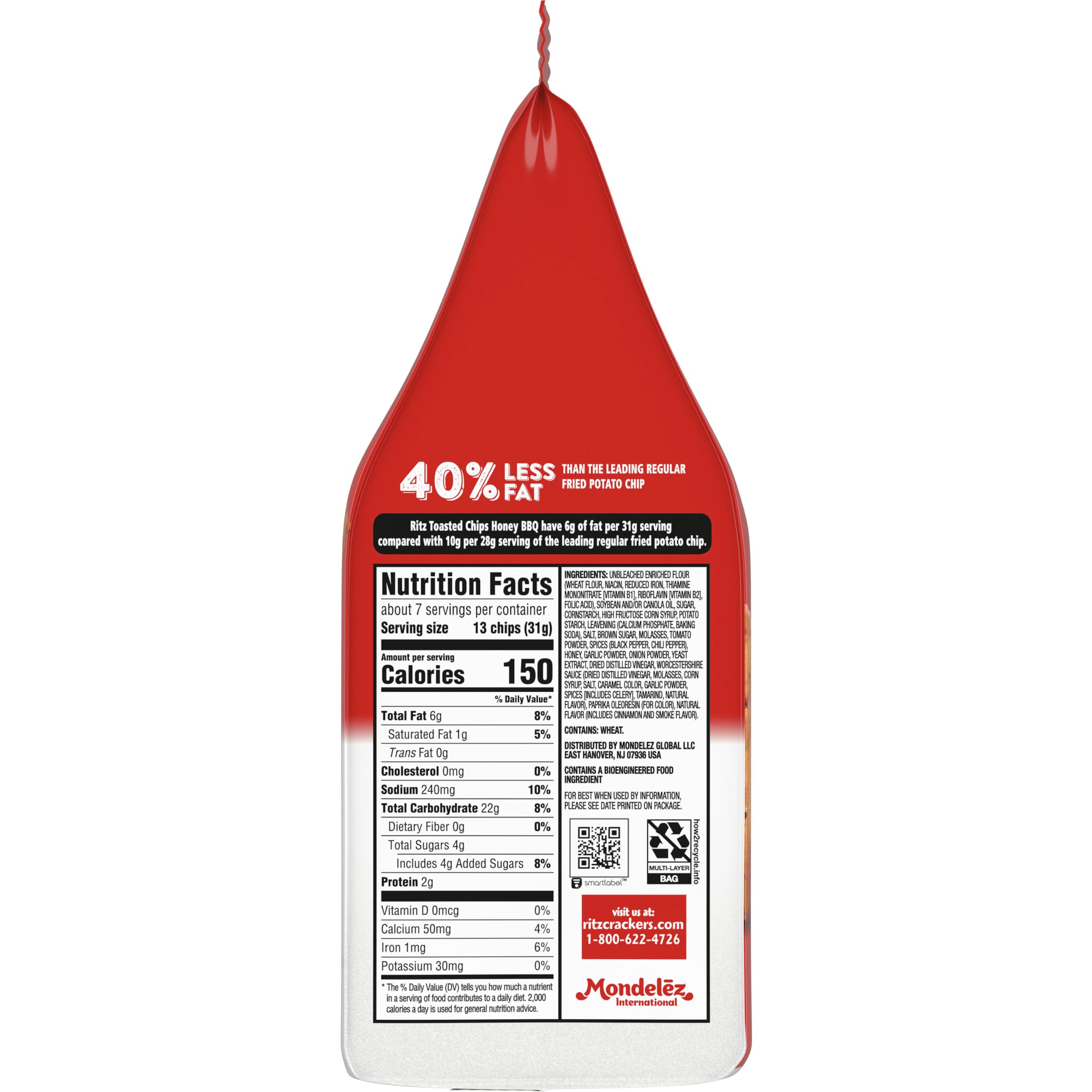 RITZ Toasted Chips Honey BBQ Crackers, Party Snacks, 8.1 oz - Image 13